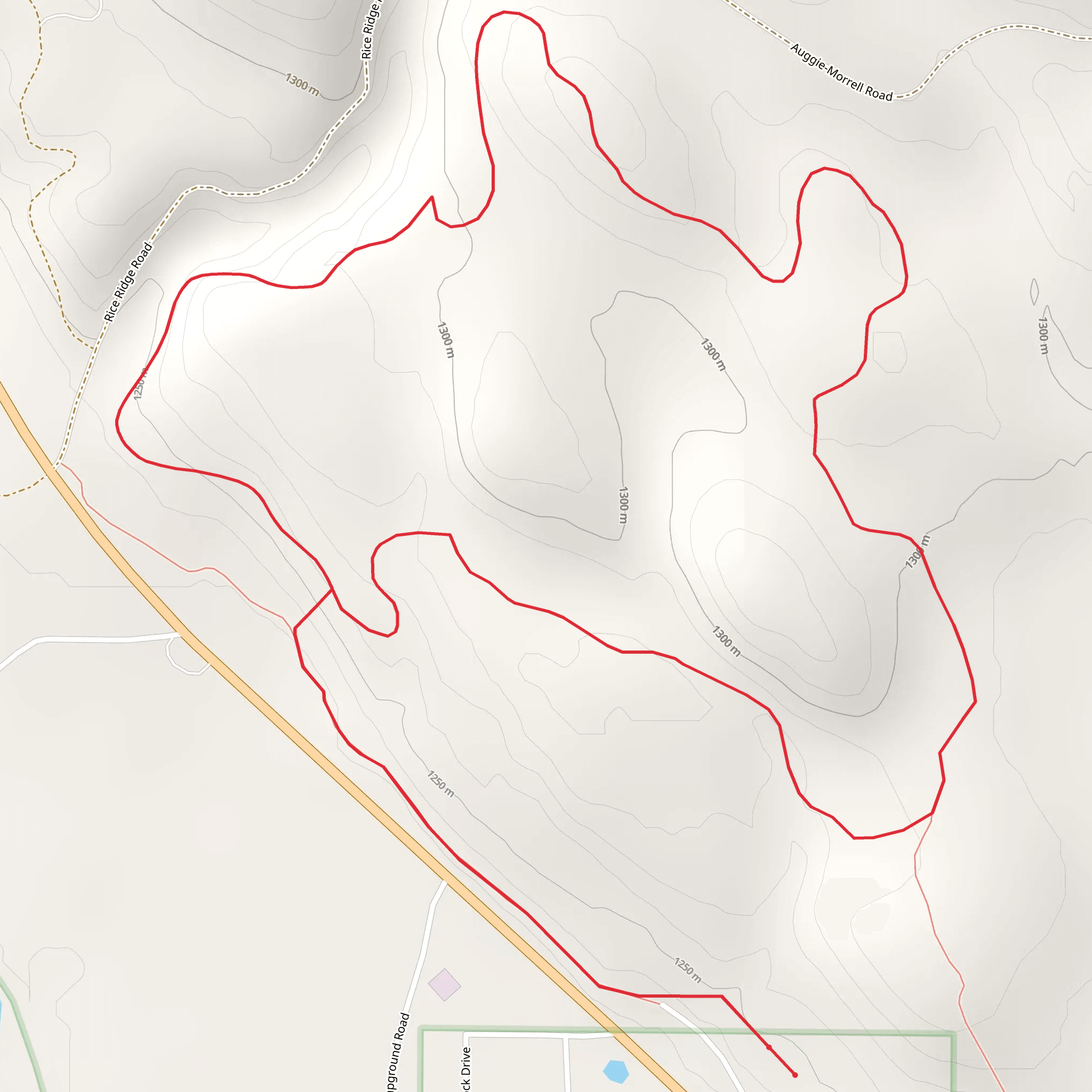 Larch Knob and Roller Coaster Loop Trail mobile static map
