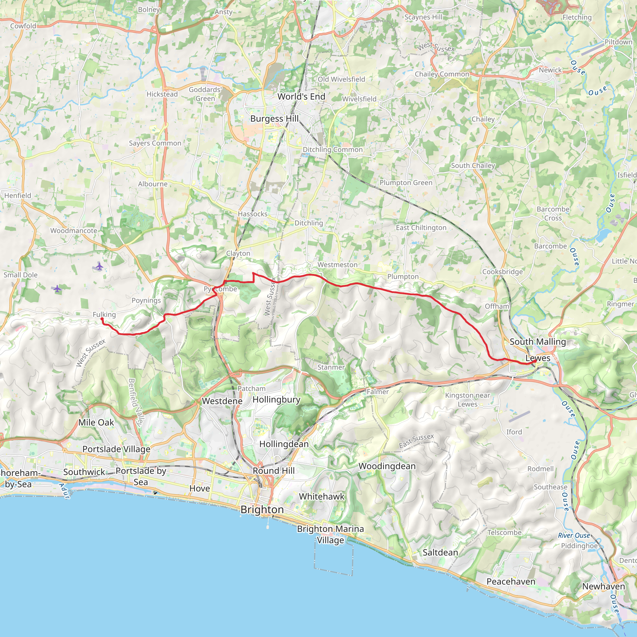 Blackcap, Ditchling Beacon and Keymer Post Walk mobile static map