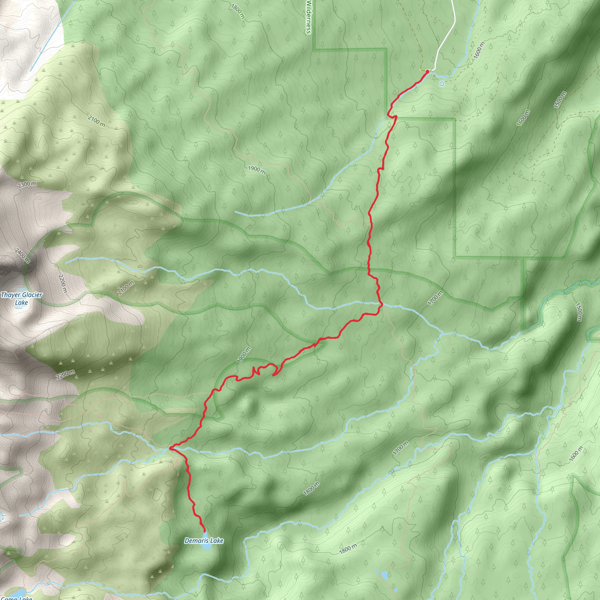 Demaris Lake via Pole Creek and Camp Lake Trail mobile static map