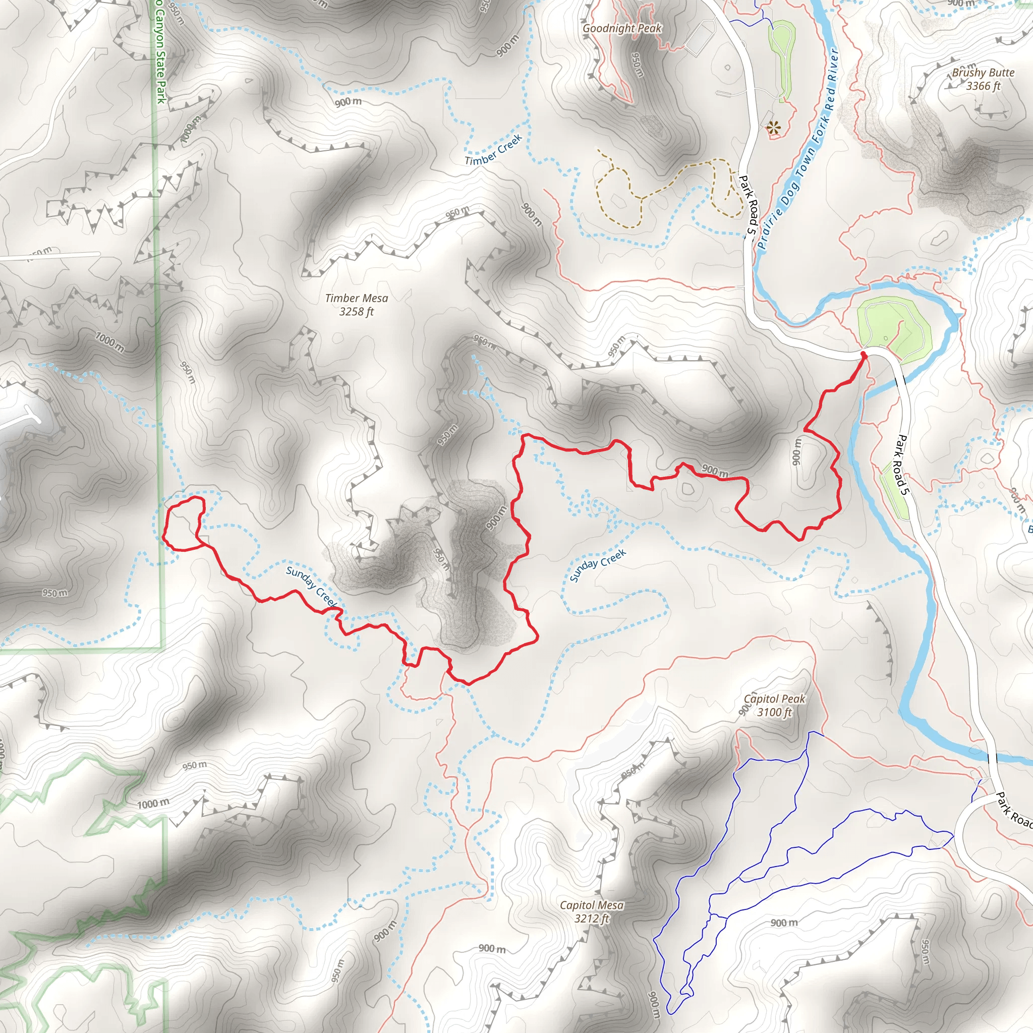 Sunday Creek - Little Fox Canyon Trail mobile static map