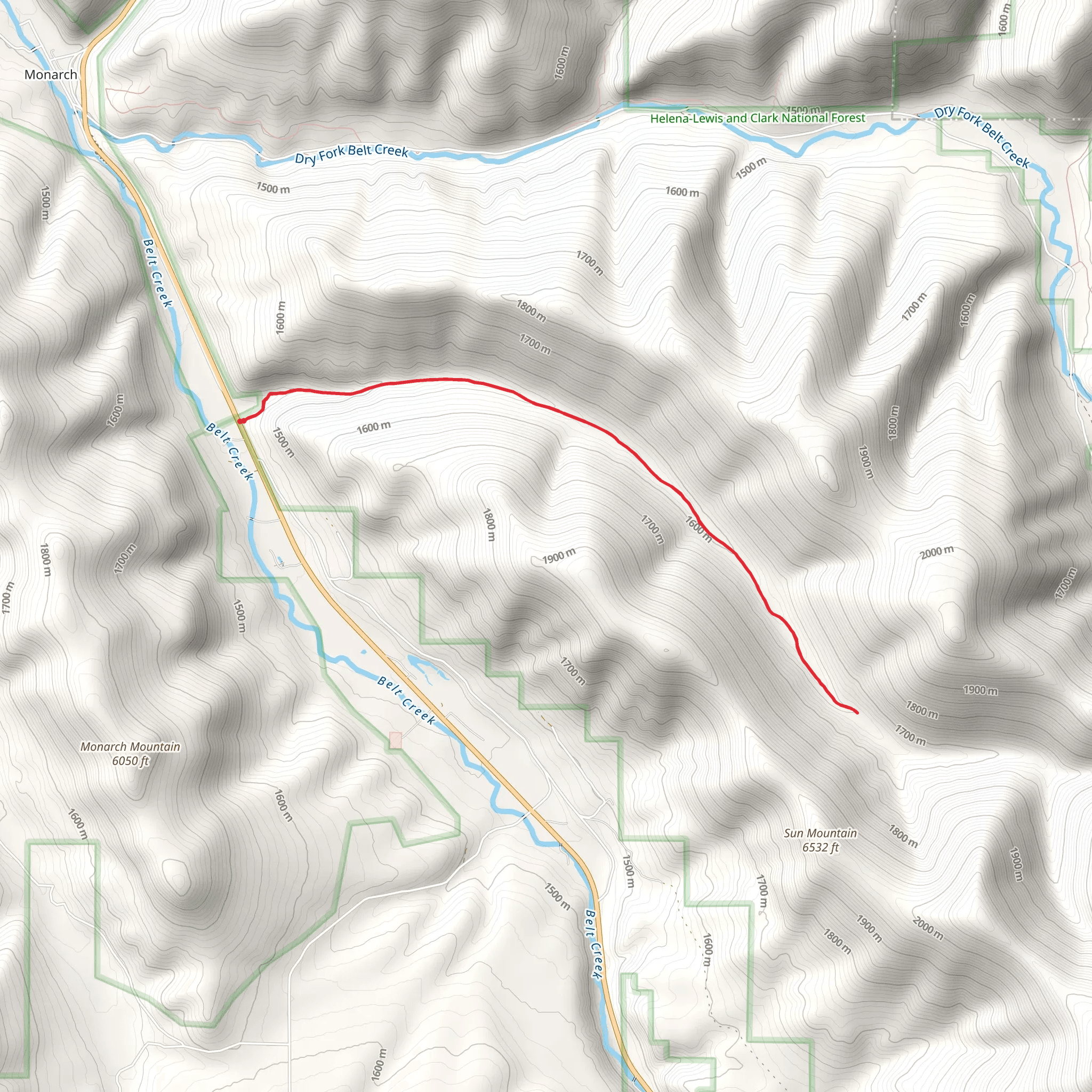 Paine Gulch Trail mobile static map