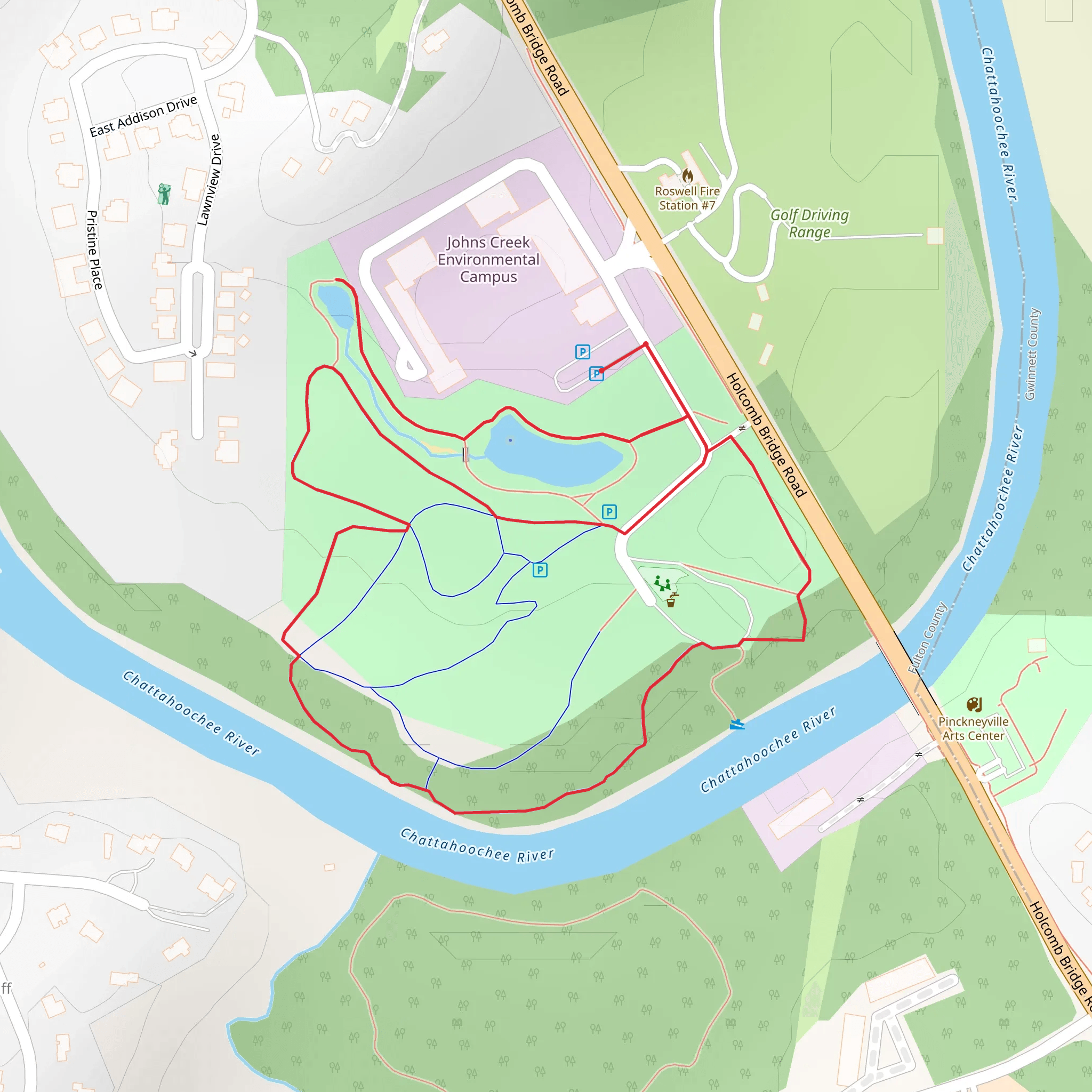 Garrard Landing Park Loop mobile static map