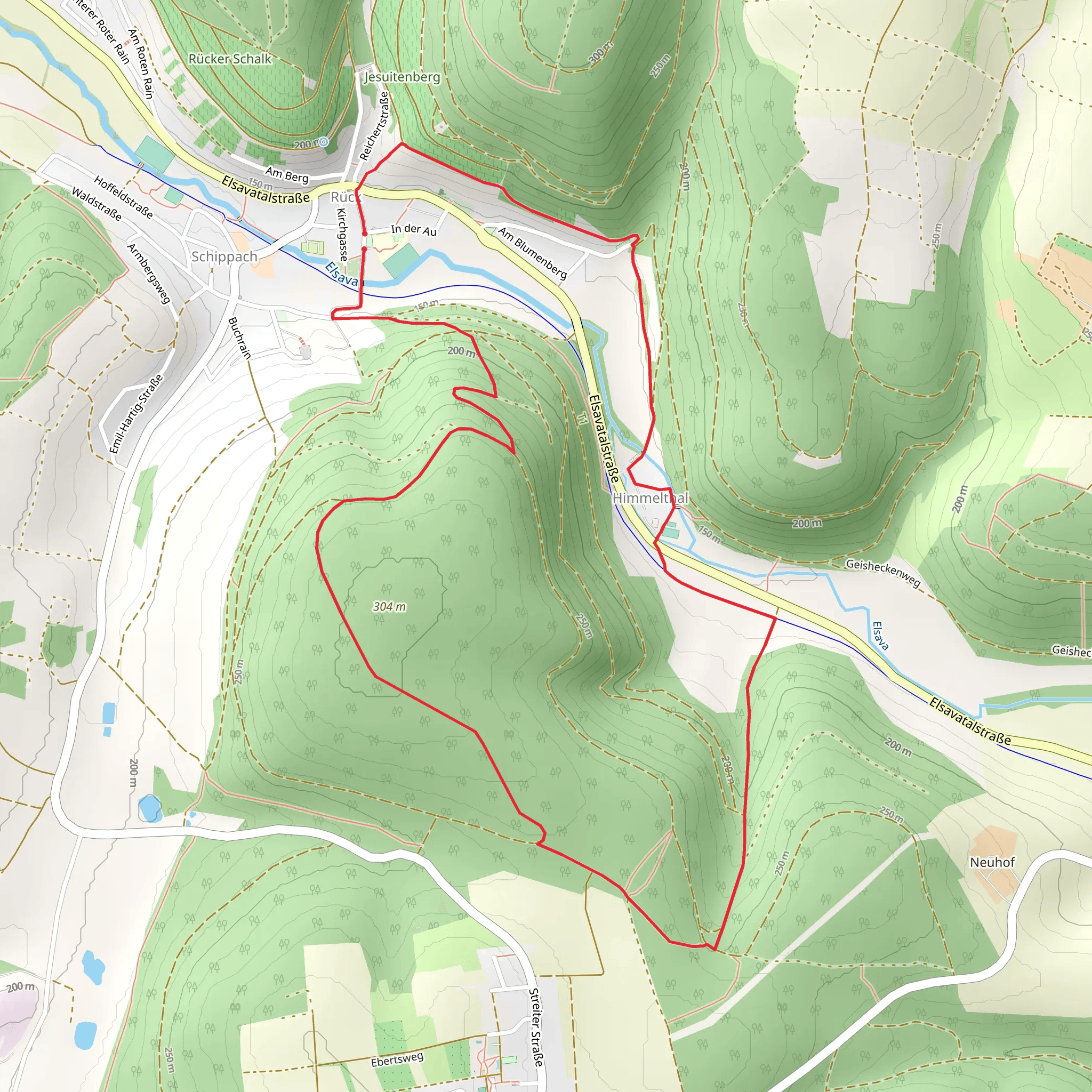 Ruck, Himmelthal and Wendelshohe Loop mobile static map