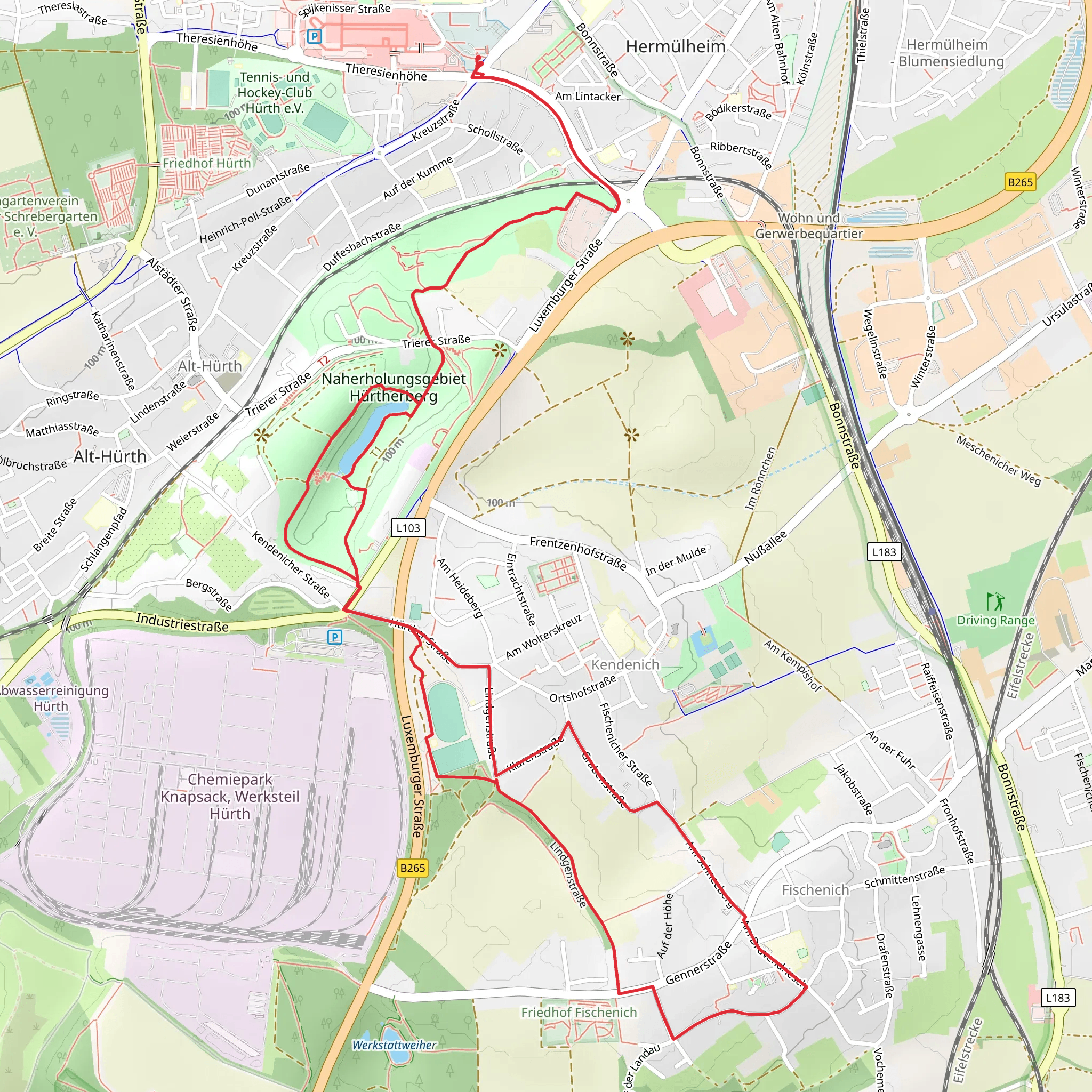 Römerkanal Wanderweg and Lindgenstrasse Loop mobile static map