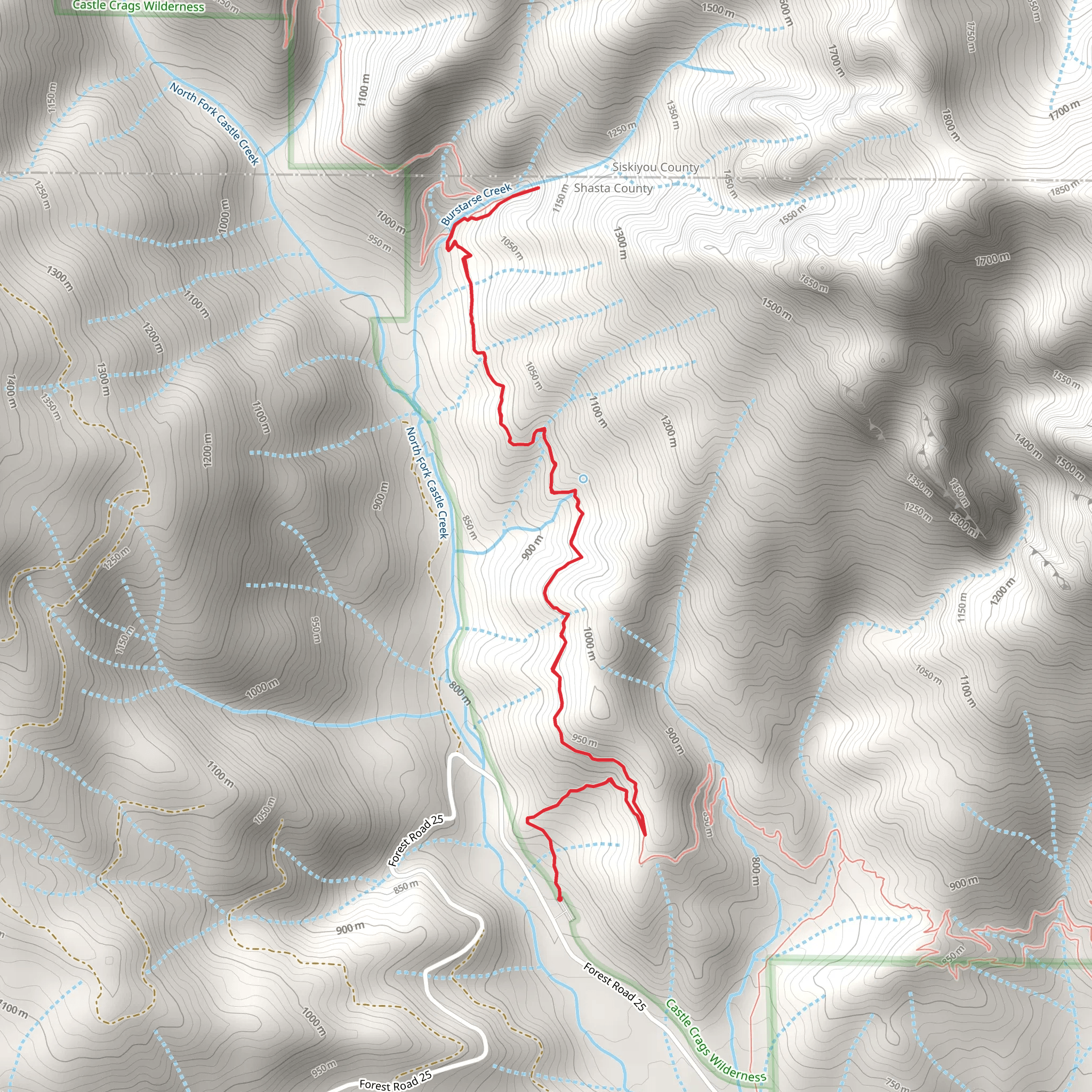 Burstarse Falls via PCT mobile static map