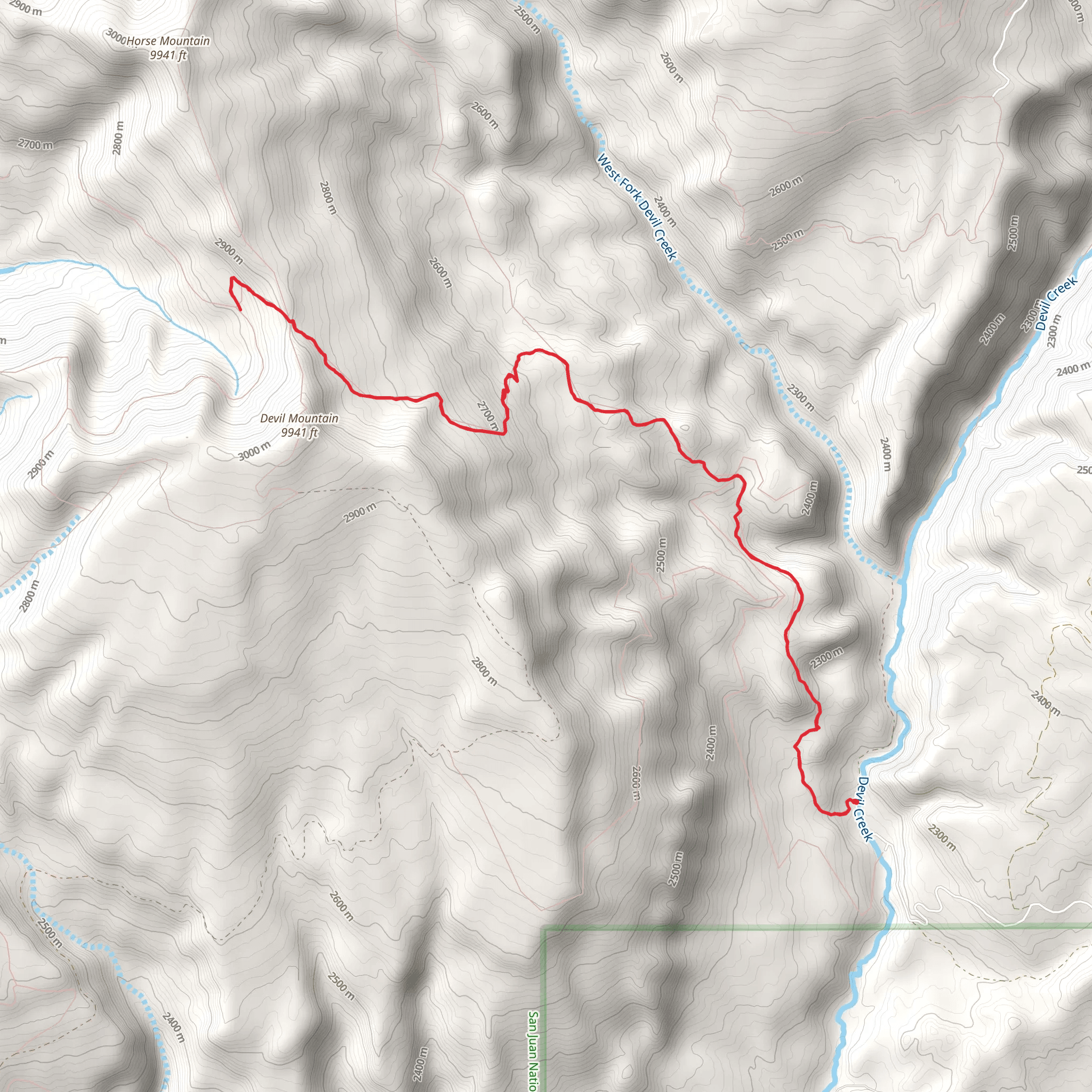 Snow Springs Trail mobile static map
