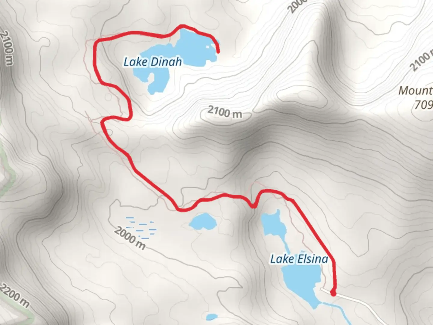 An image depicting the trail Dinah Lake Trail and its surrounding area.
