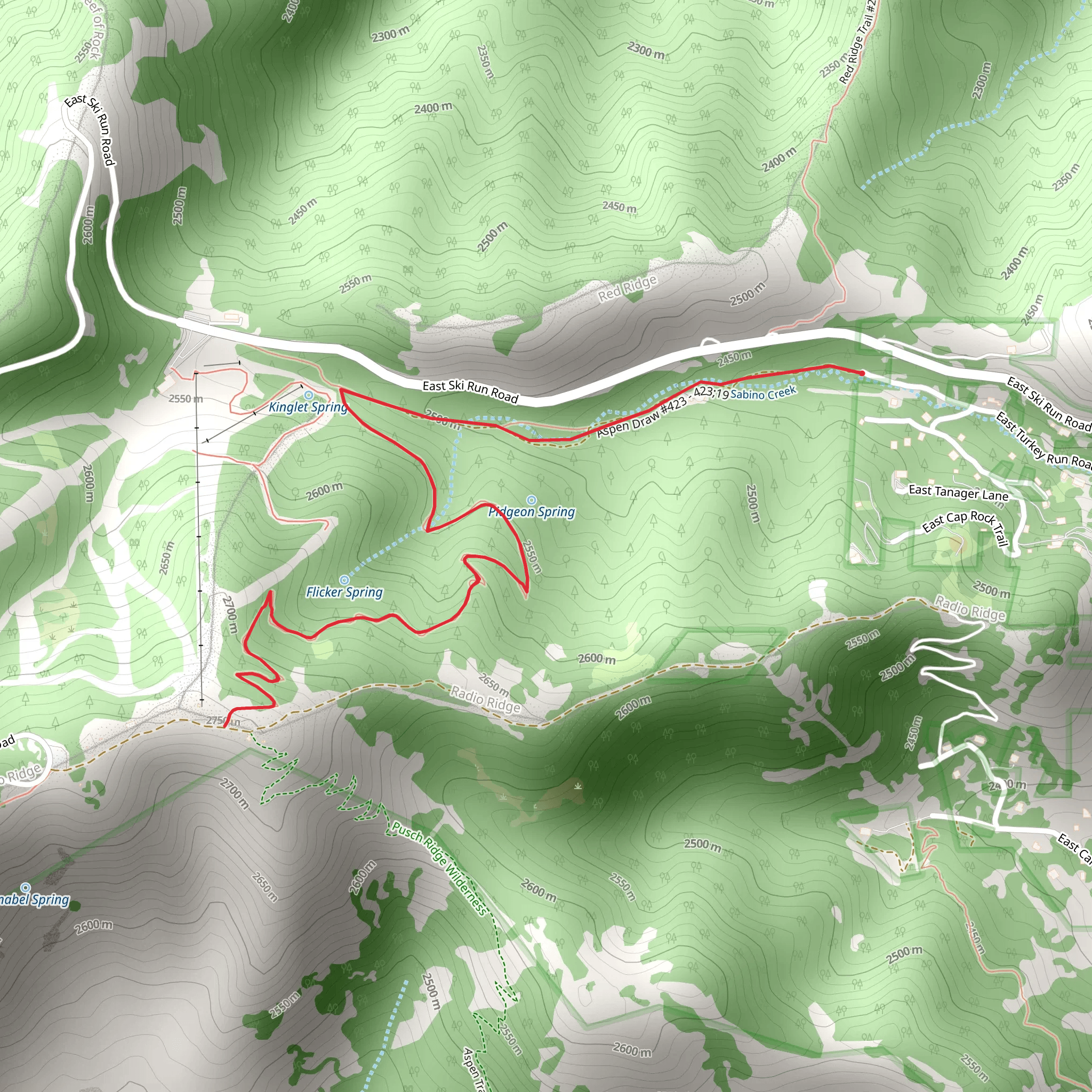 Aspen Draw Trail mobile static map