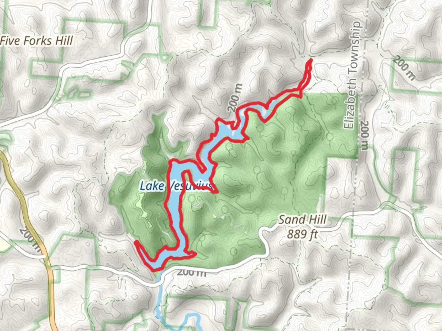 An image depicting the trail Lake Vesuvius Loop and its surrounding area.