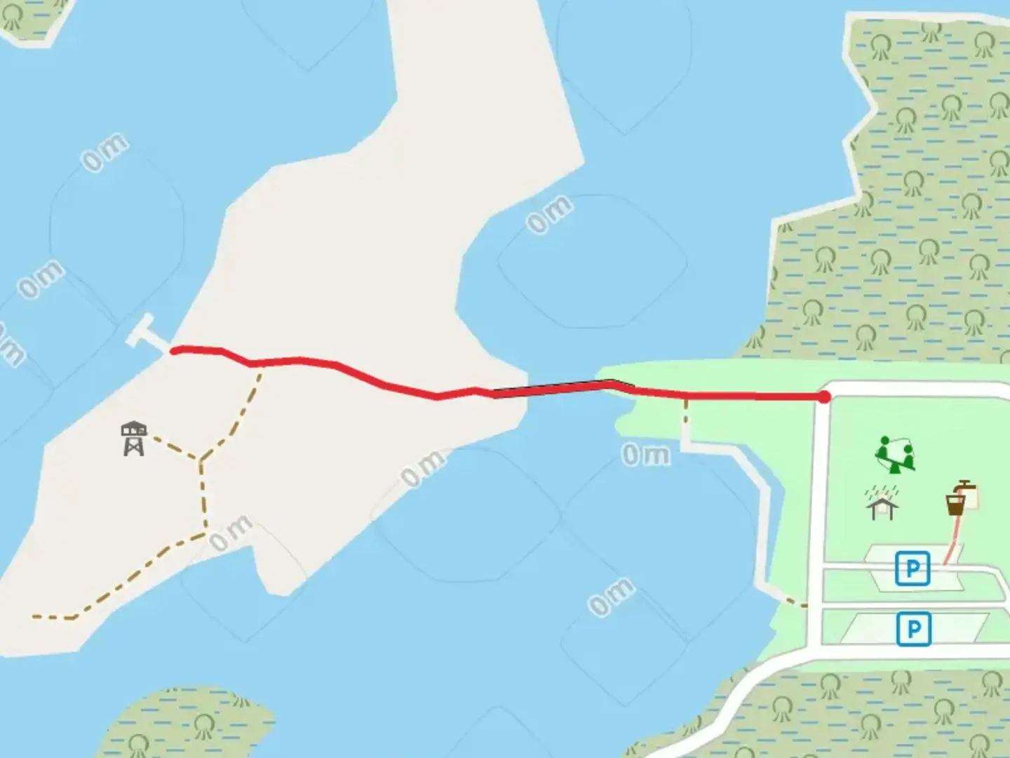 An image depicting the trail Round Island Park and its surrounding area.