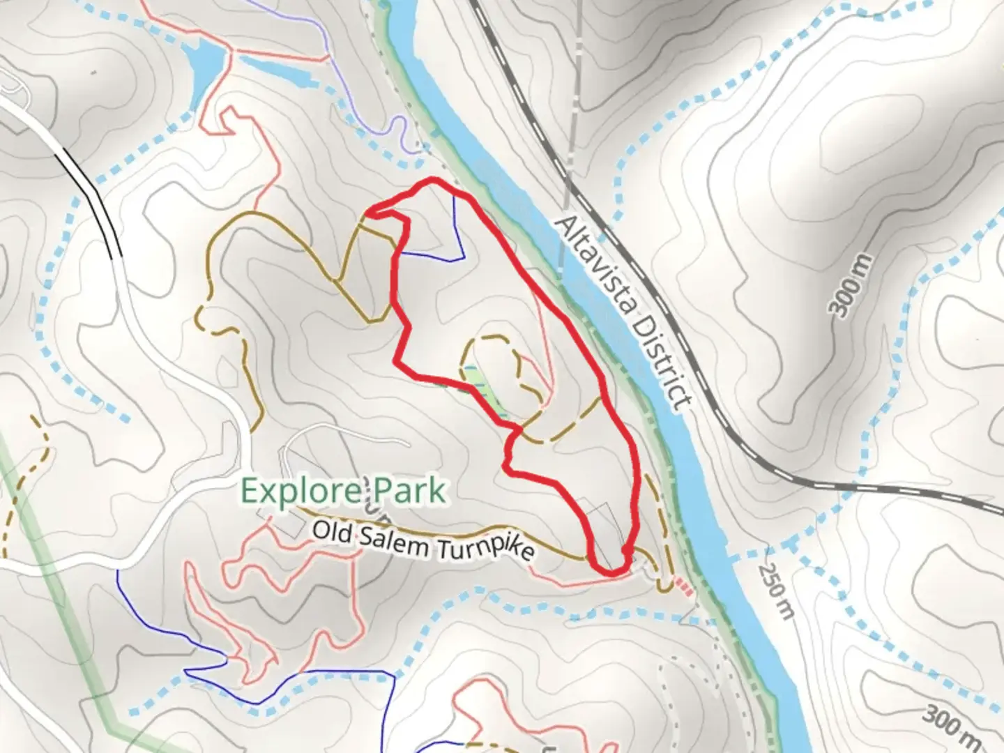 An image depicting the trail Roanoke River Loop and its surrounding area.