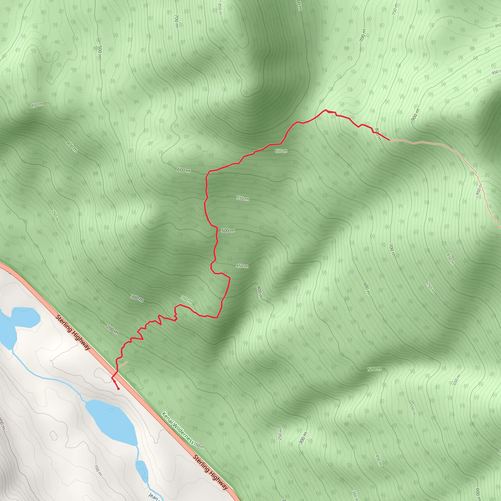 Skyline Peak Trail Out and Back mobile static map