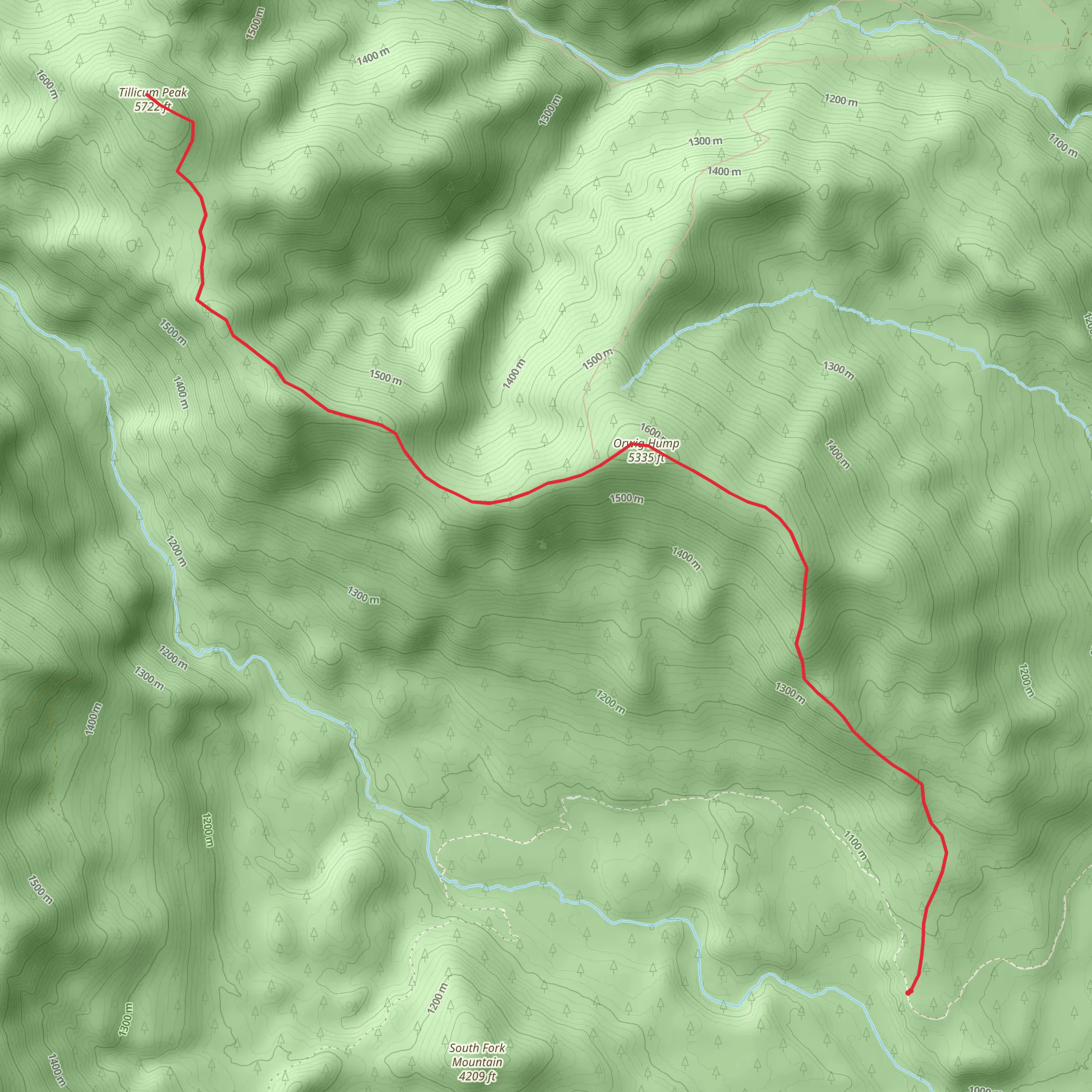 Tillicum Peak Trail mobile static map