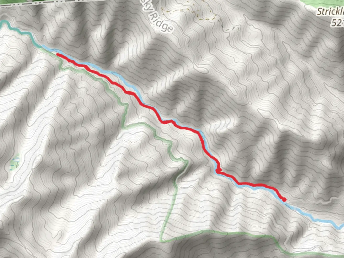 An image depicting the trail Middle Fork National Recreation Trail and its surrounding area.