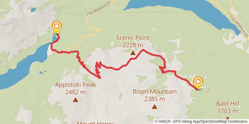 CDT East Glacier to Two Medicine Trail stage 2 Map