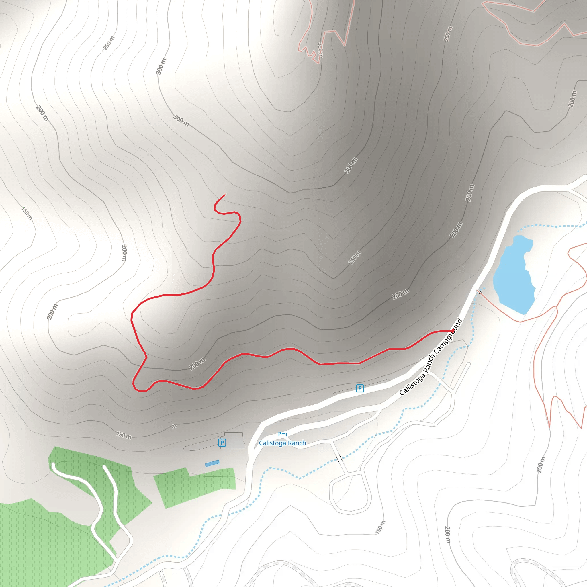 Callistoga Ranch Campground Out and Back mobile static map