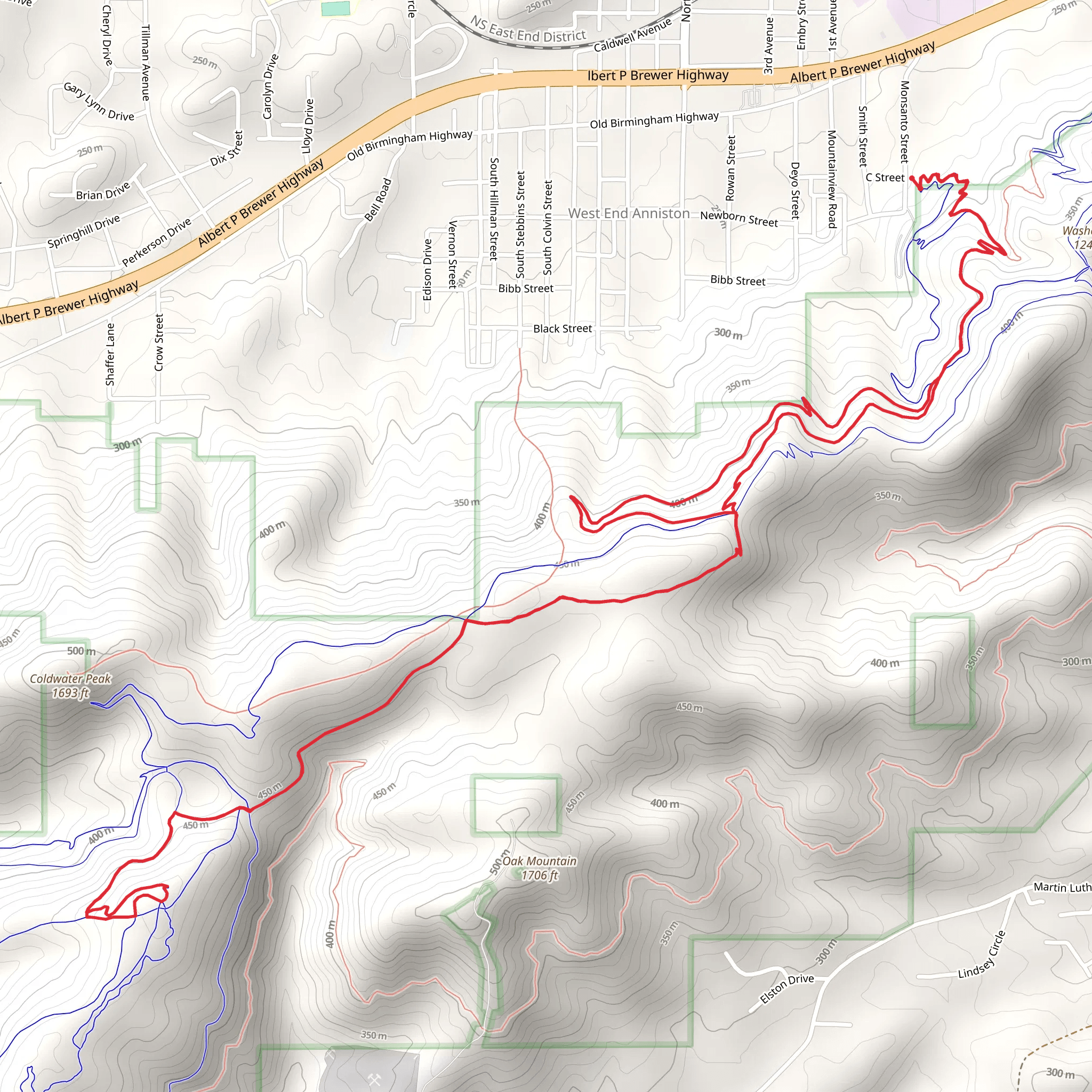 Tortise, Chilhowee and Rock Slot Trail mobile static map