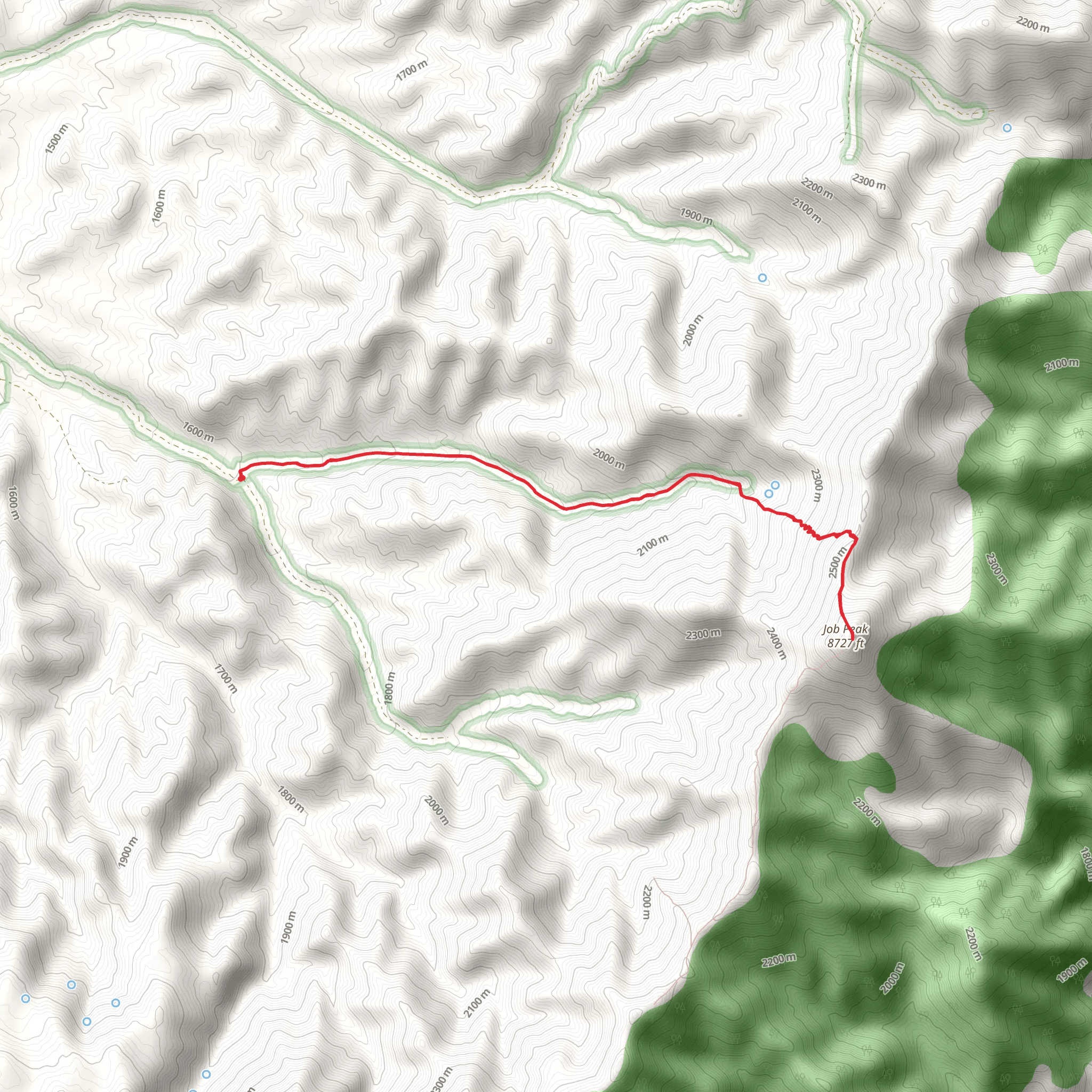 Job Peak Out and Back mobile static map