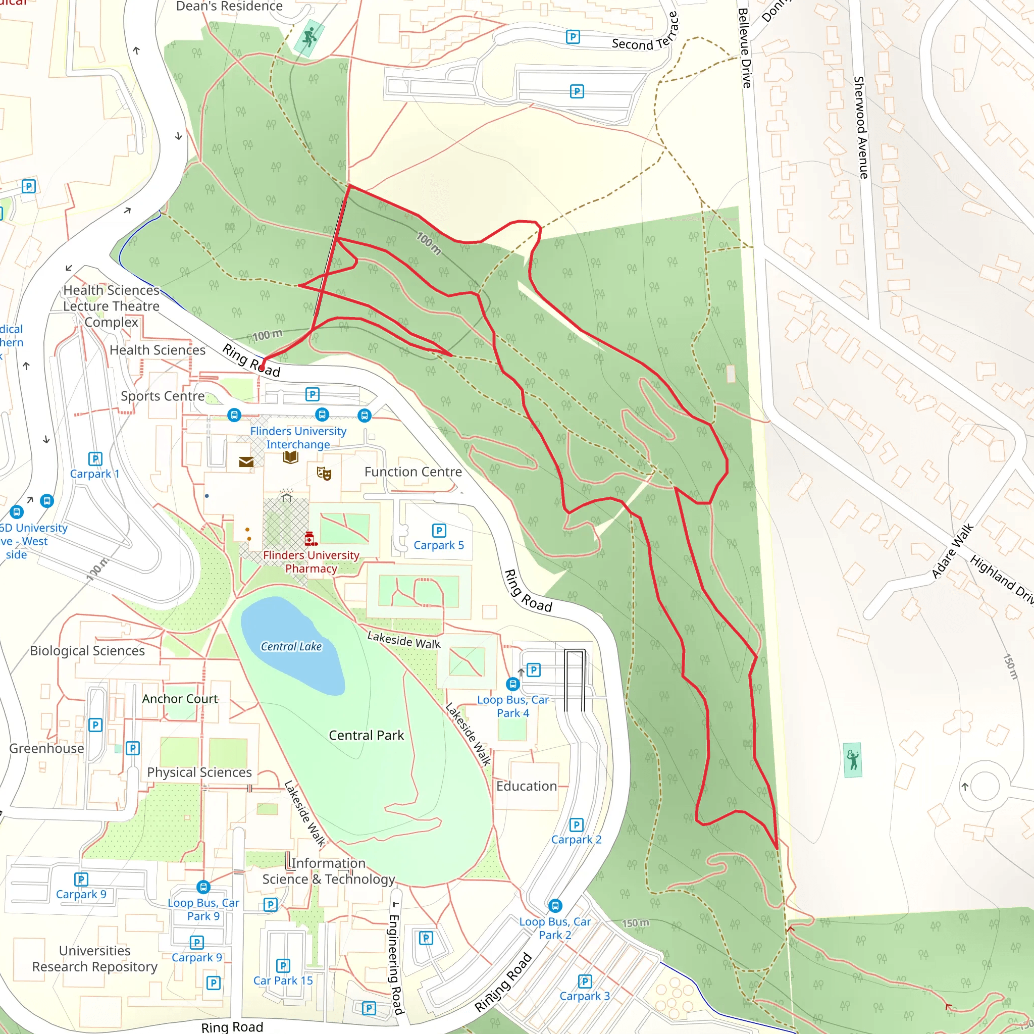 The Loop Trail - Flinders University mobile static map