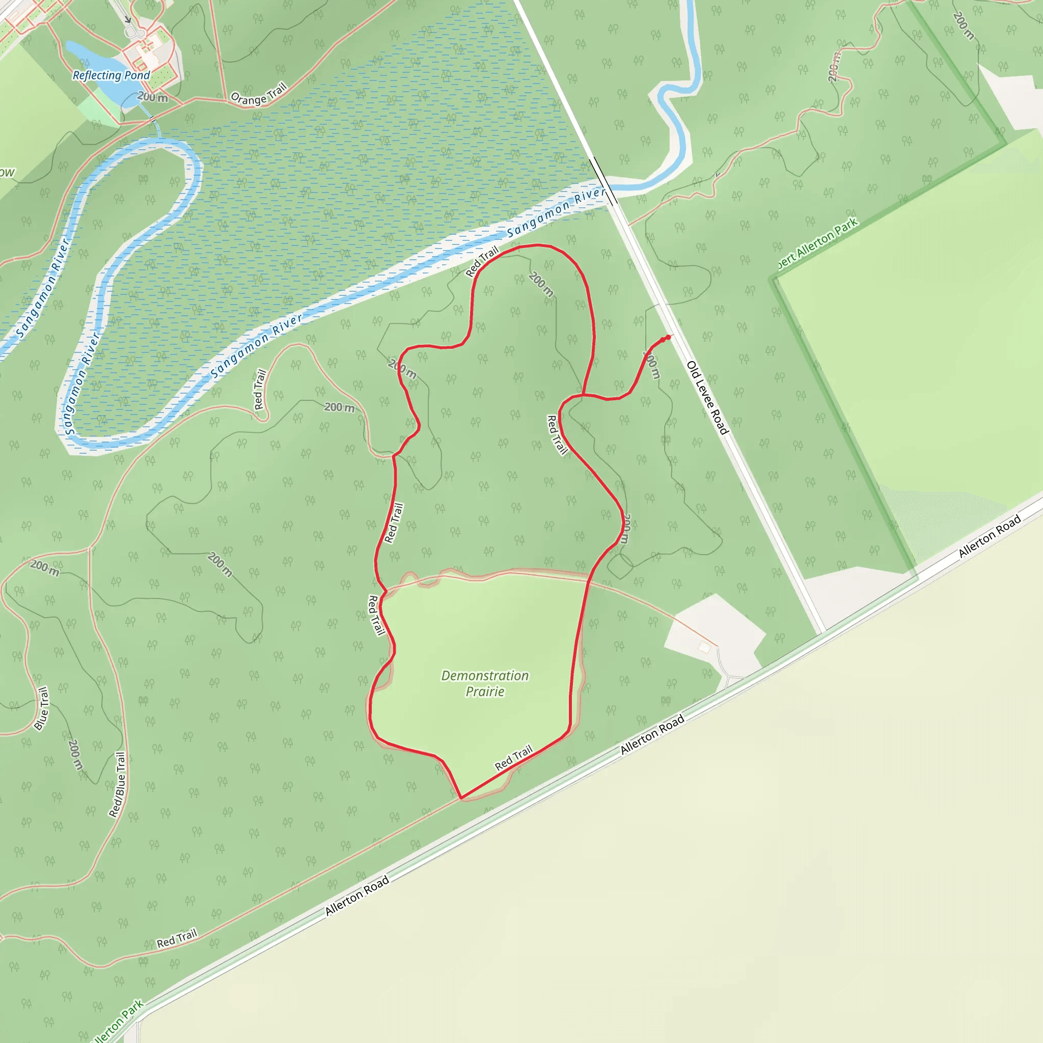 Red-Blue Loop and Demonstration Prairie Loop mobile static map