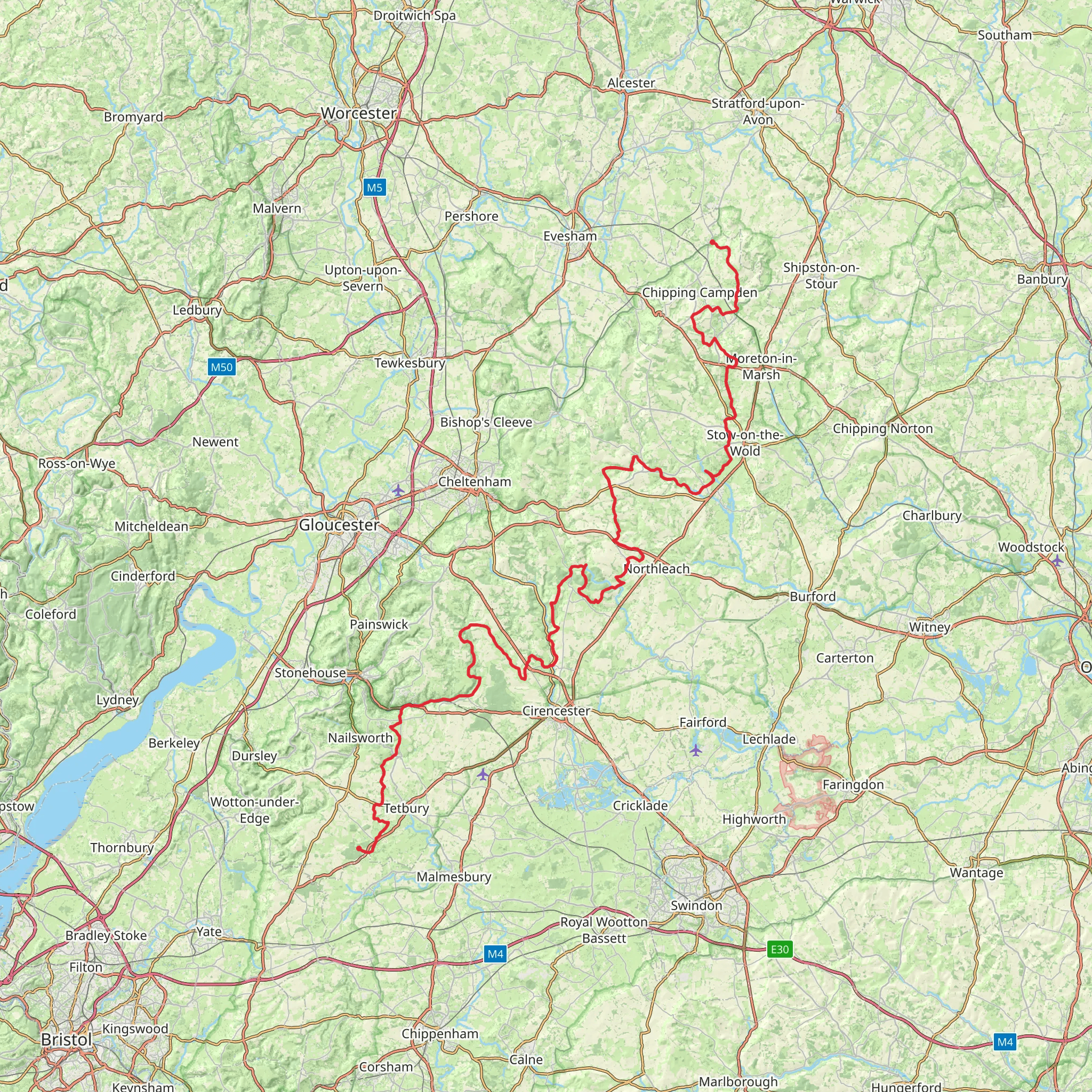 Cotswold Village Trail mobile static map