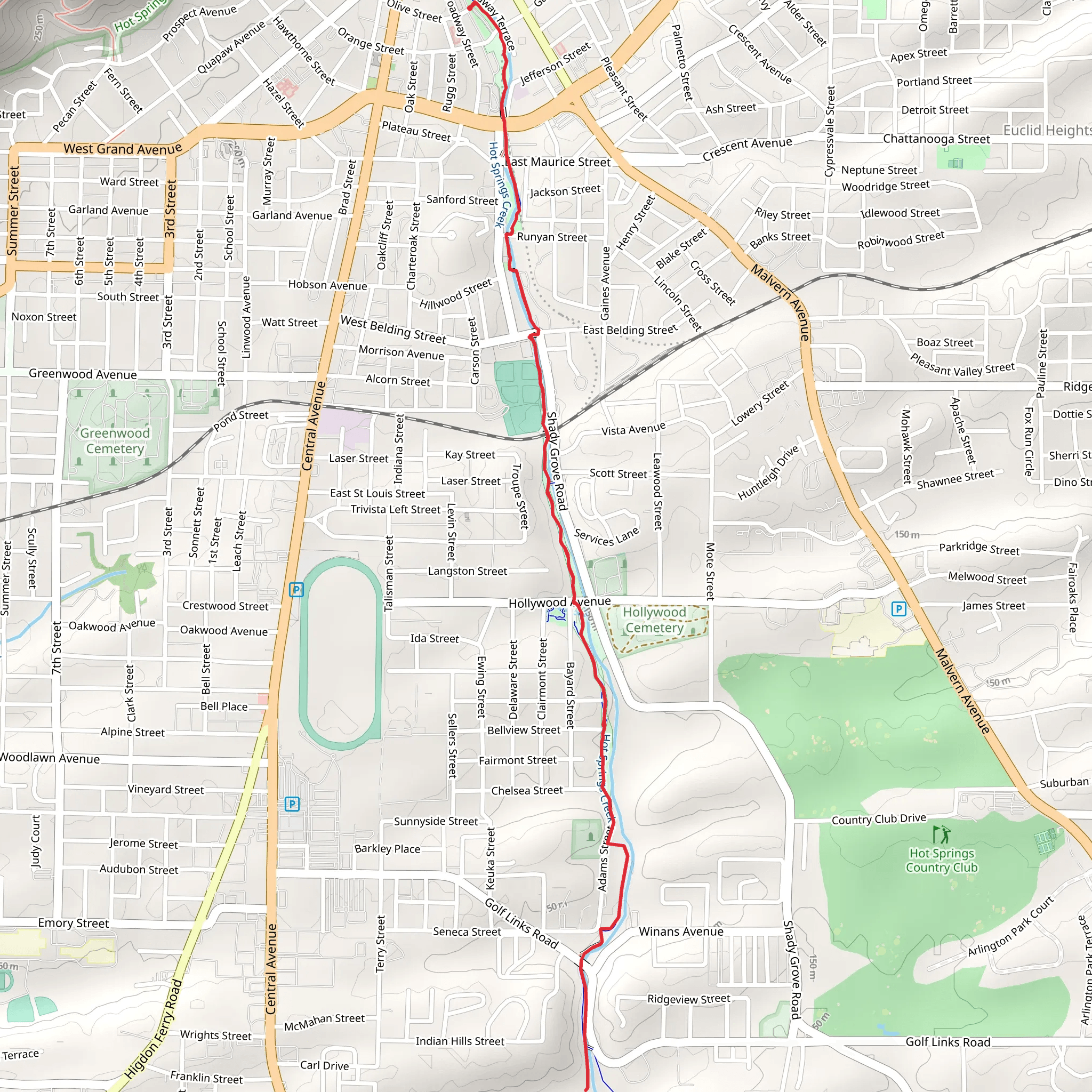 Hot Springs Creek Greenway Trail mobile static map