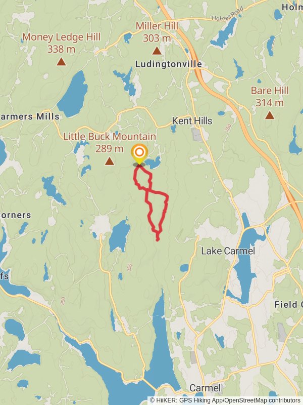 Hawk Rock Trail and Horse Pound Brook Trail Loop mobile static map