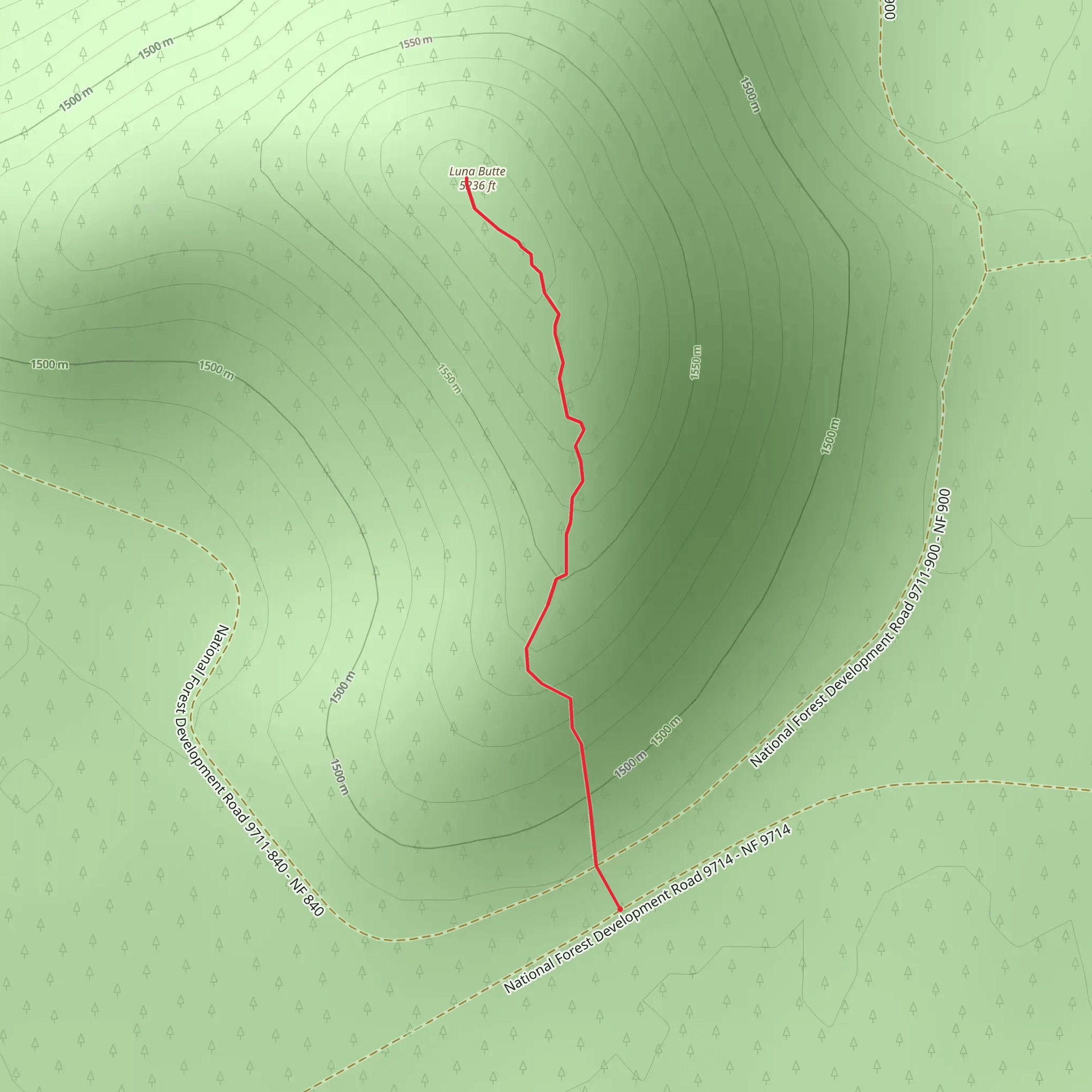 Luna Butte mobile static map
