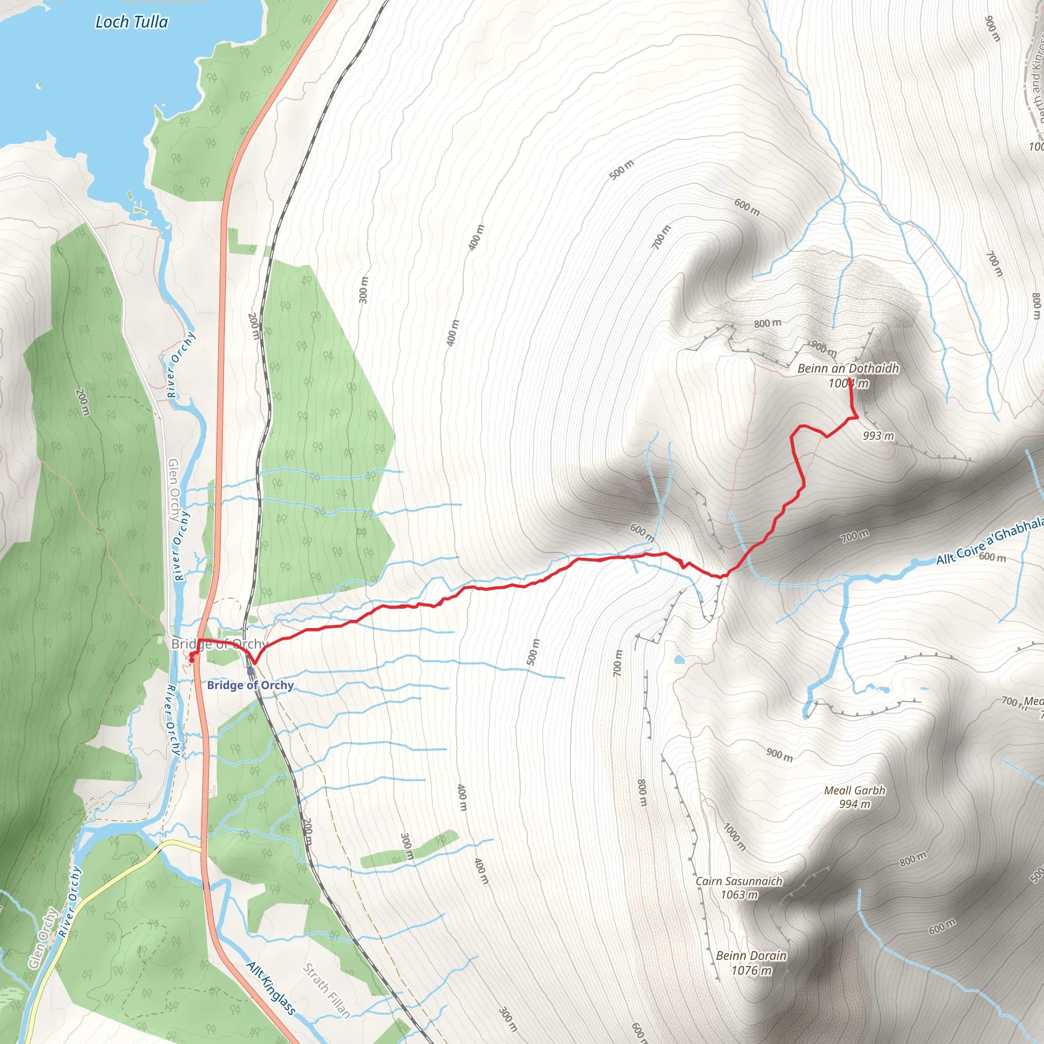 Beinn an Dòthaidh Walk mobile static map