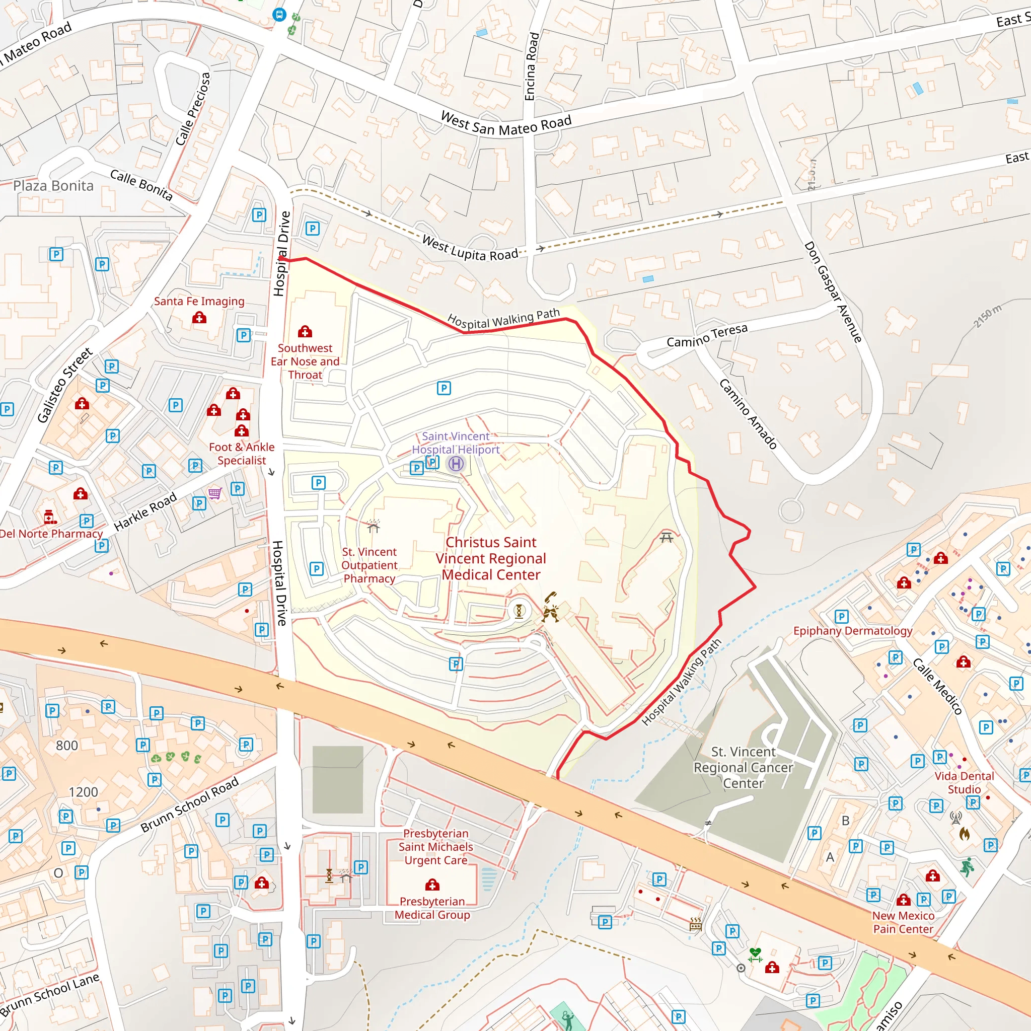 Hospital Walking Path mobile static map