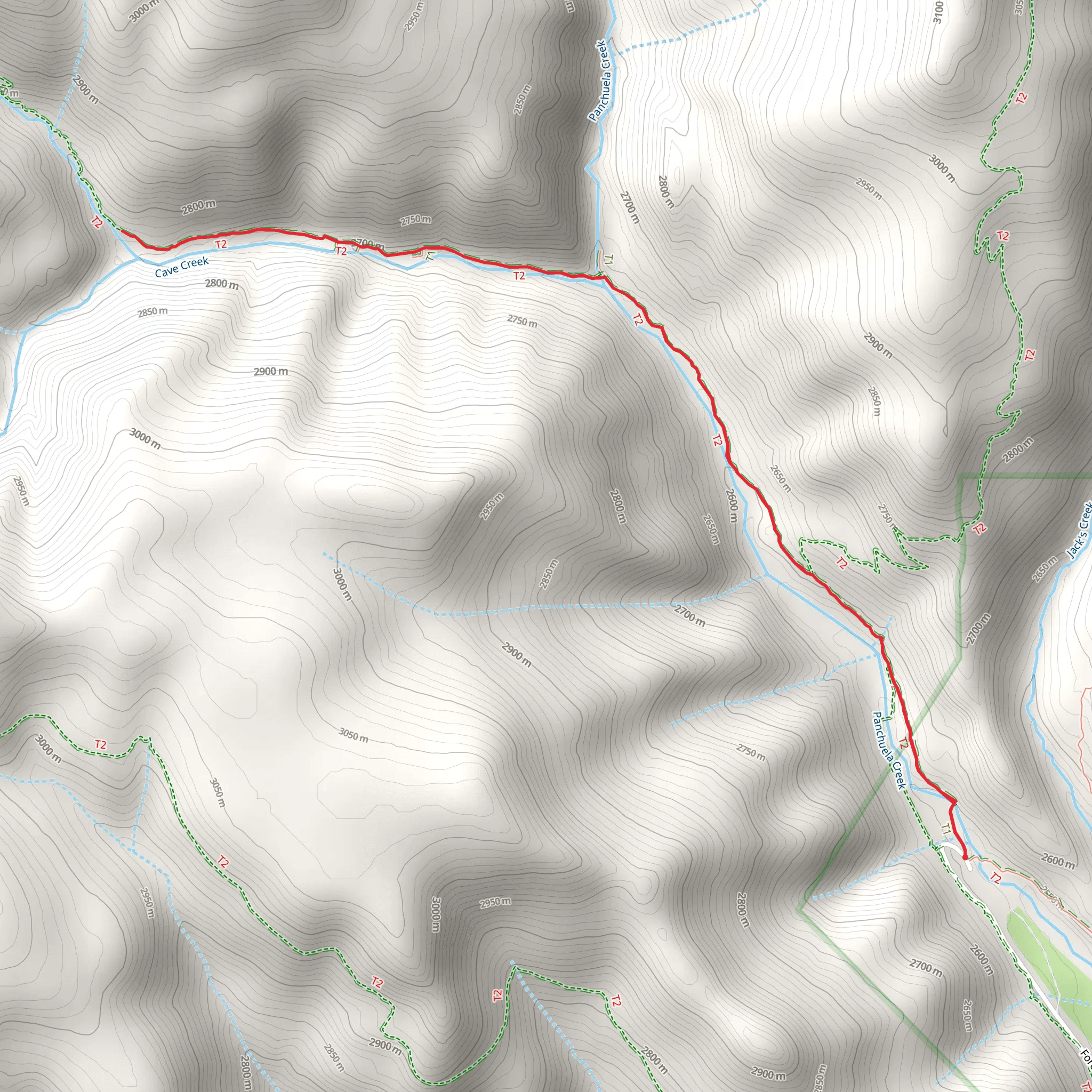 Cave Creek Trail mobile static map