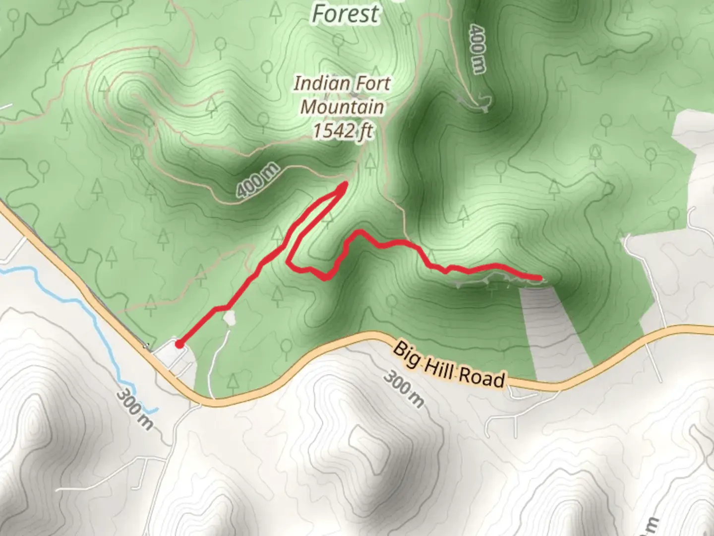 An image depicting the trail East Pinnacle via Indian Fort Trail and its surrounding area.