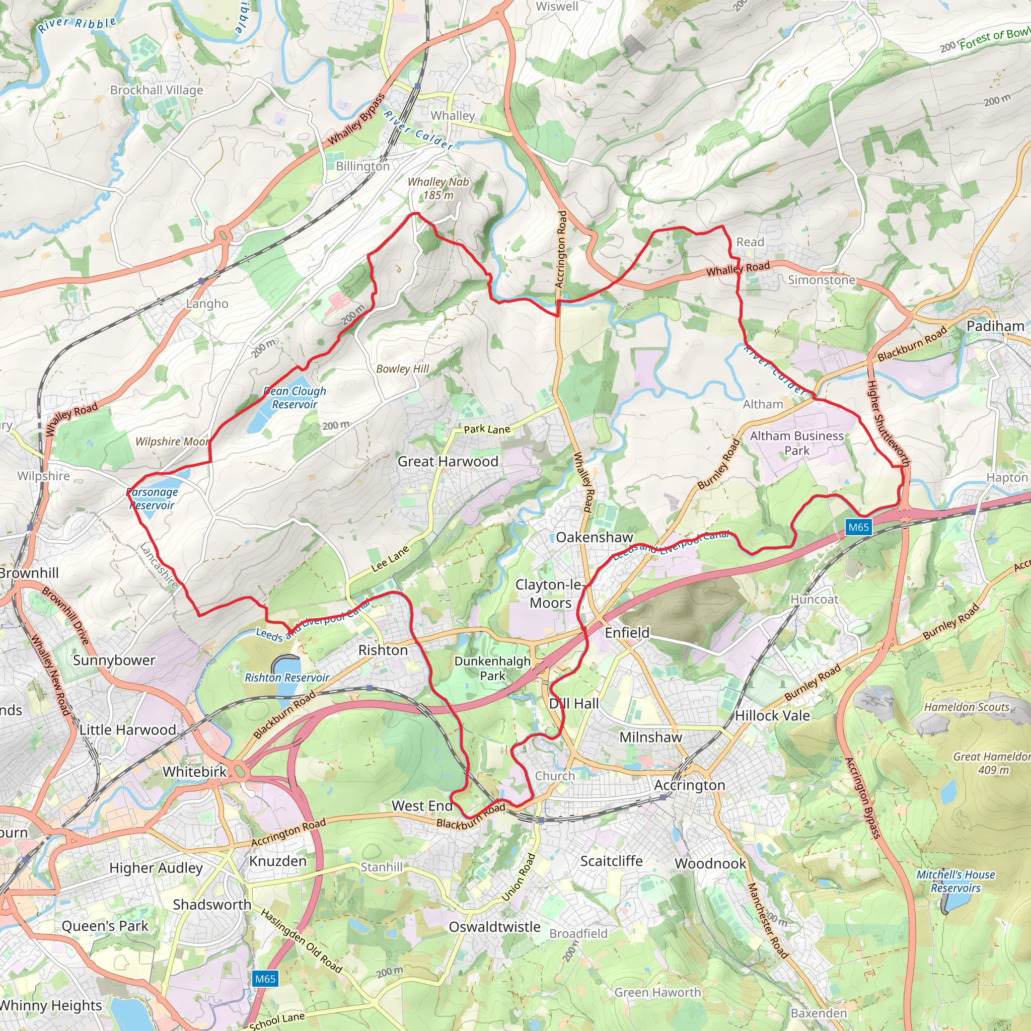 Great Harwood Loop from Rishton mobile static map