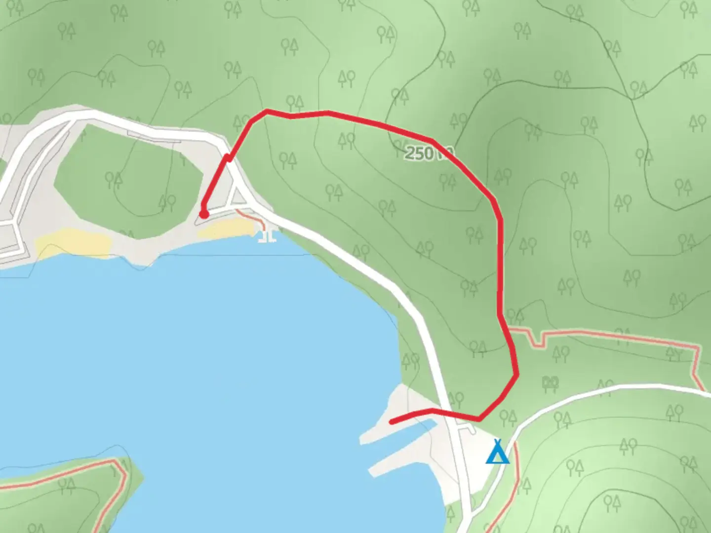 An image depicting the trail Lake Alma and its surrounding area.