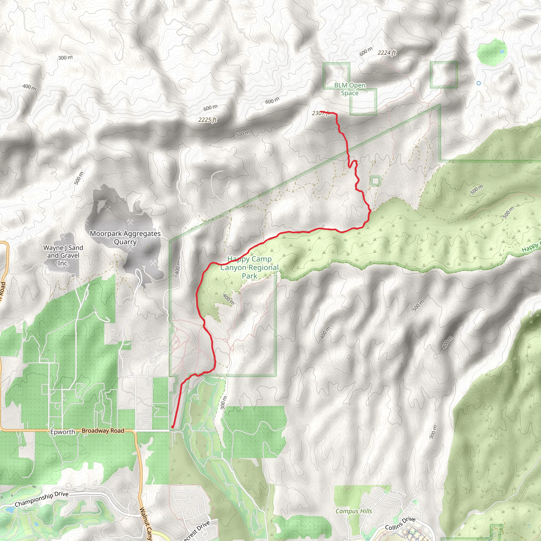 Happy Camp Canyon Walk mobile static map