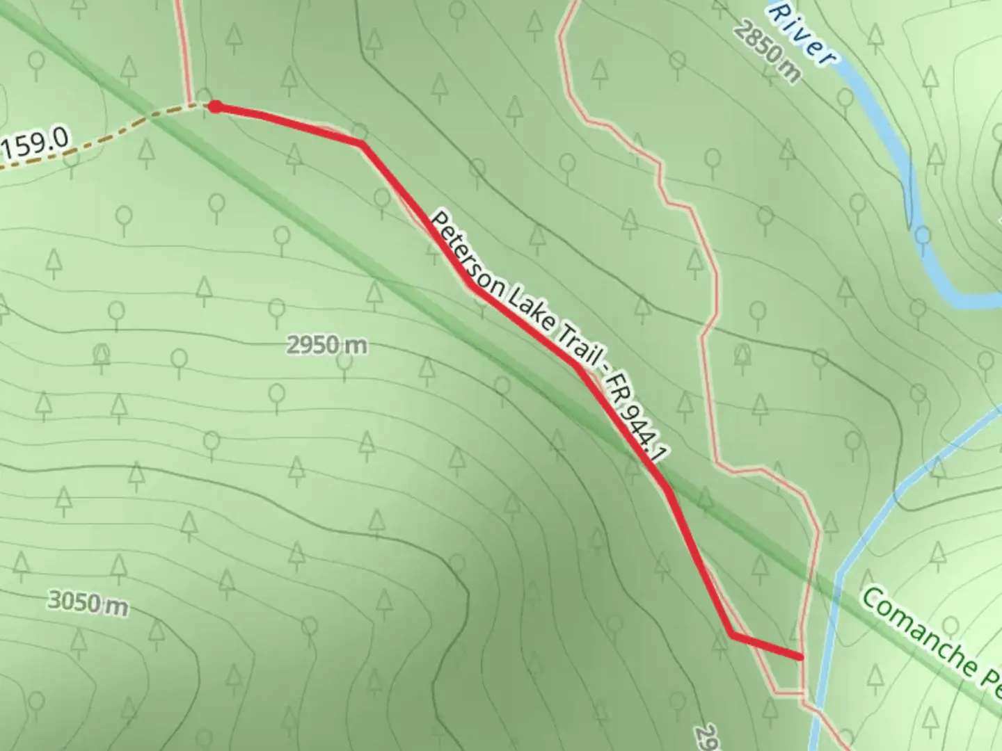 An image depicting the trail Peterson Lake Trail and its surrounding area.