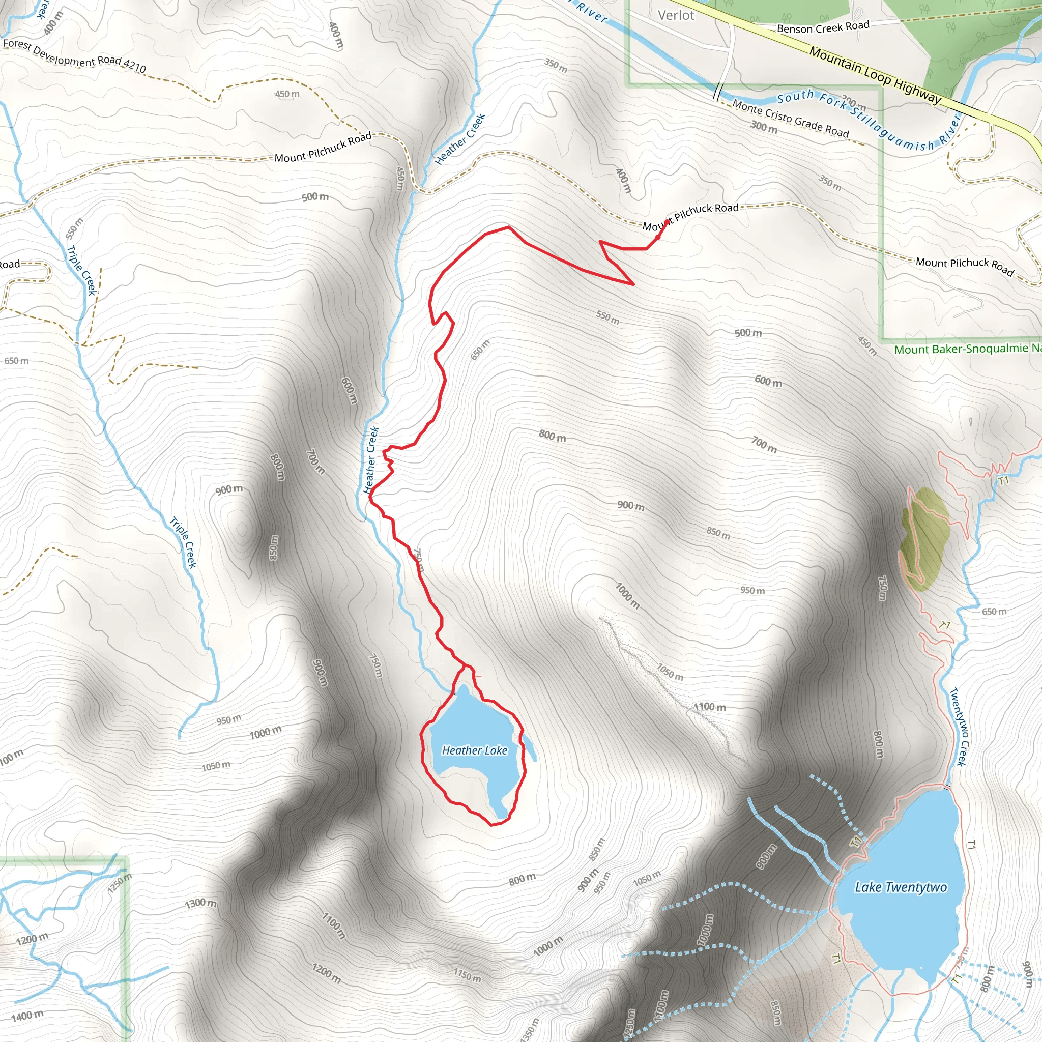 Heather Lake Trail mobile static map