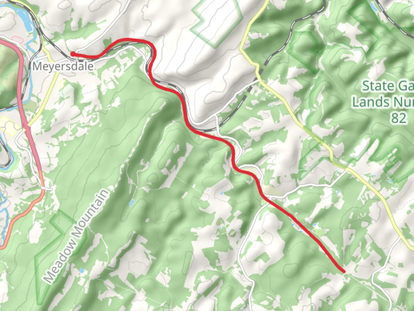 An image depicting the trail Along Flaugherty Creek and its surrounding area.