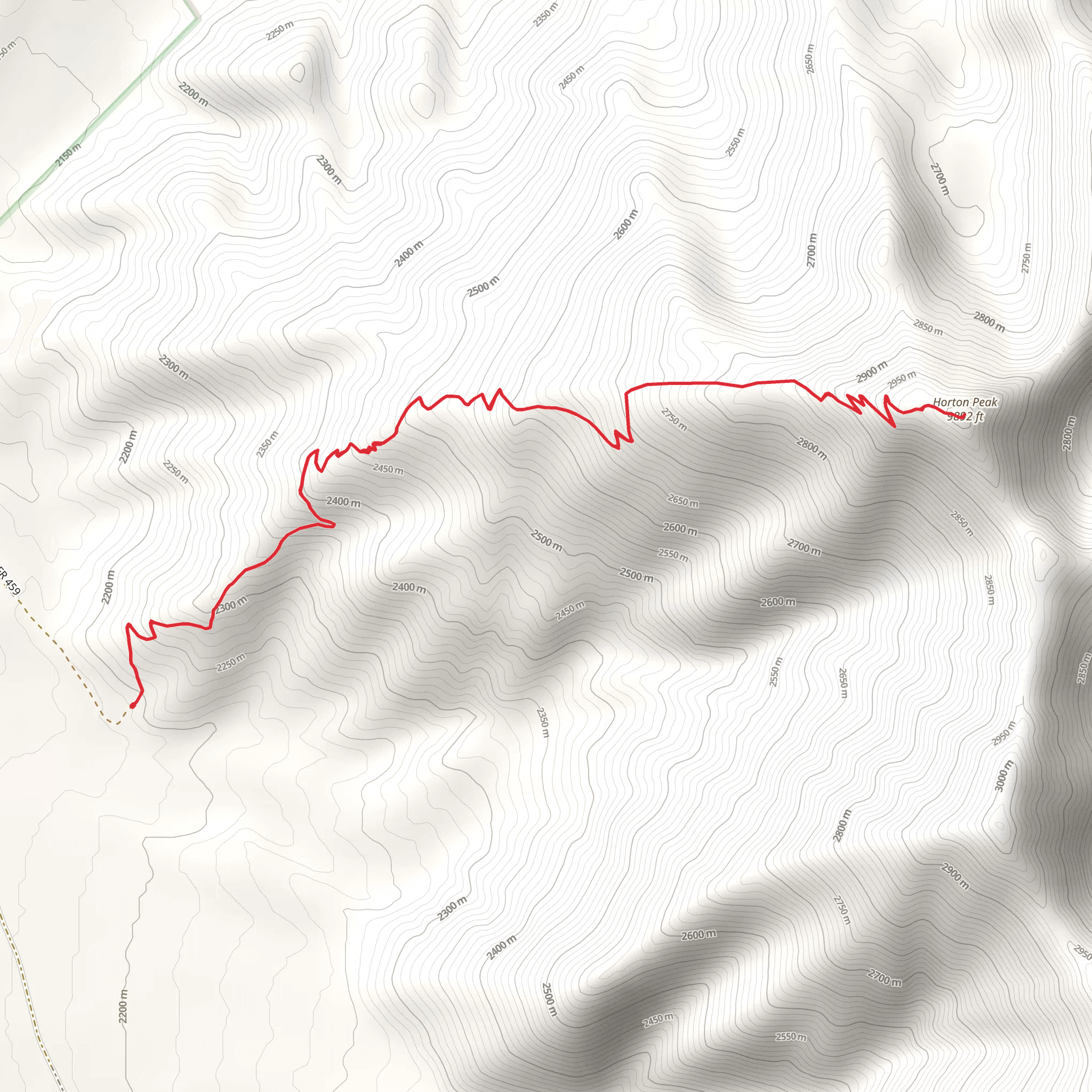 Horton Peak Trail mobile static map