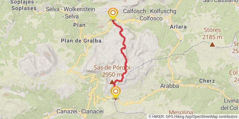 Alta Via 2 stage 4 Map