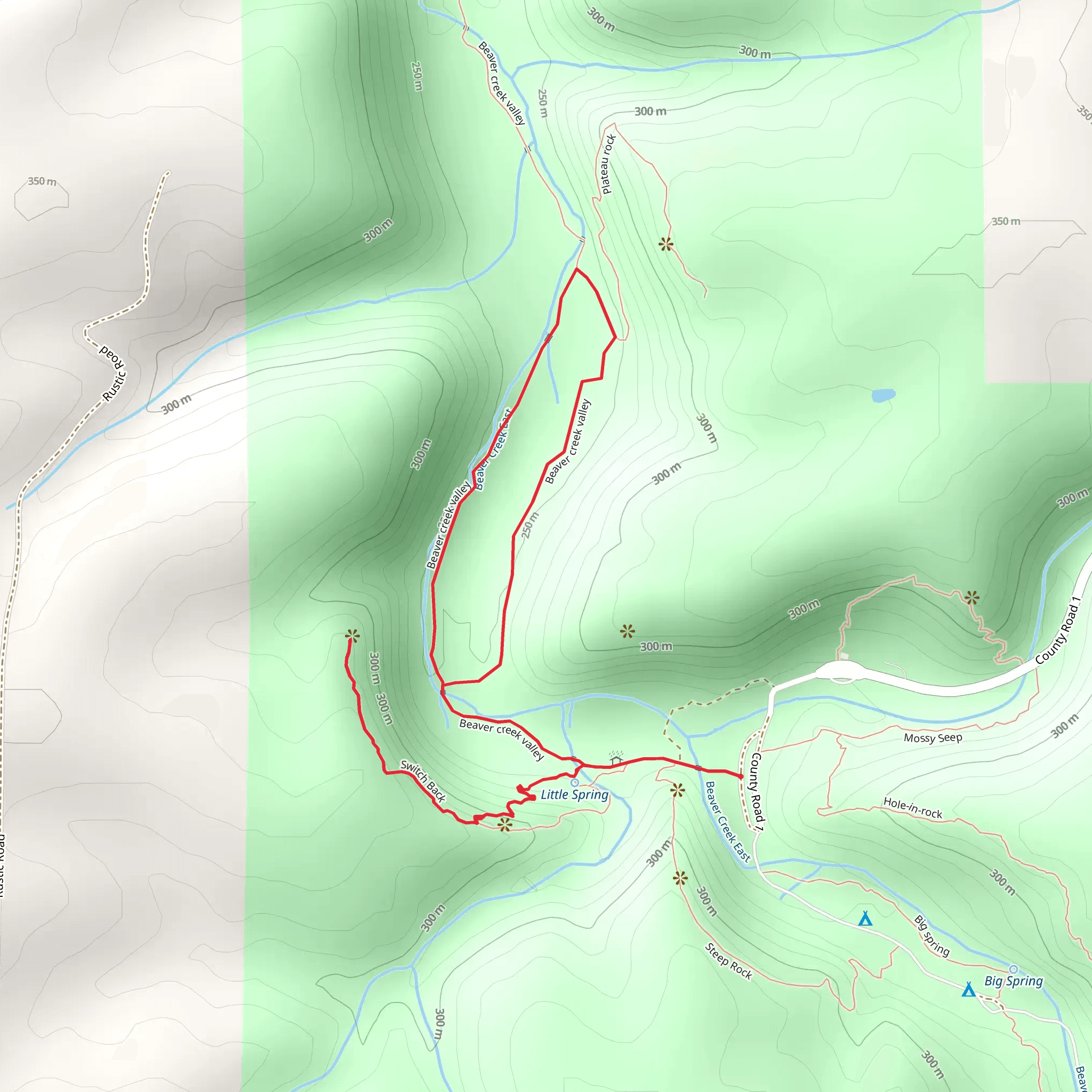 Beaver Creek Valley Loop mobile static map