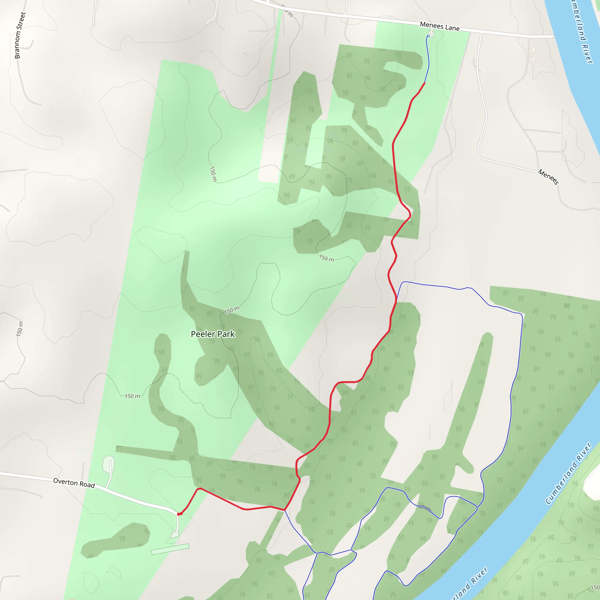 Overton Road Out and Back mobile static map