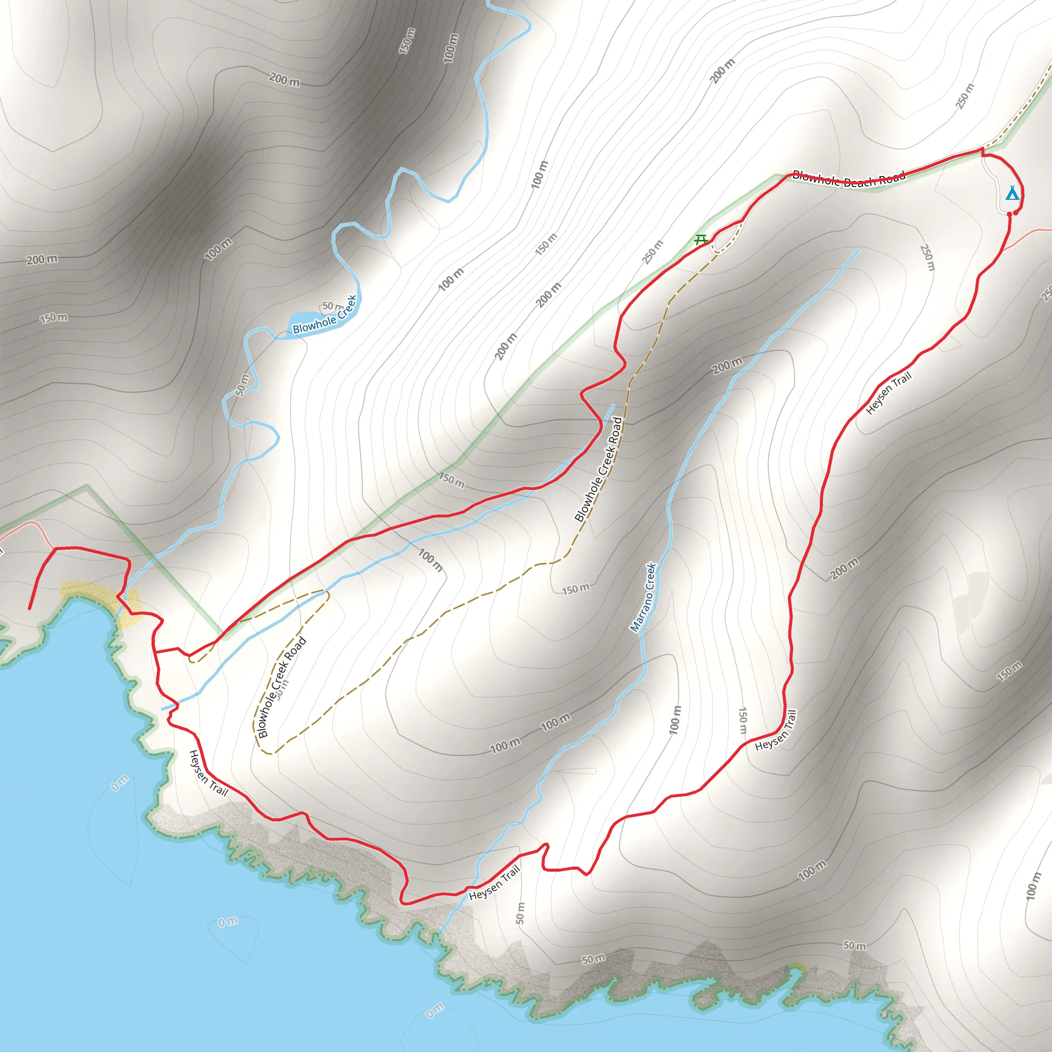 Blowhole Beach – Cobbler Hill – Marrano Creek Track mobile static map