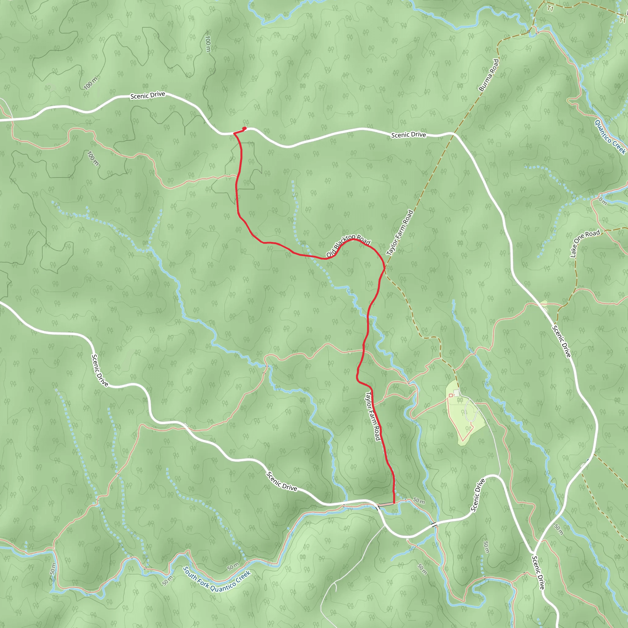 Old Blacktop Road and Taylor Farm Road mobile static map