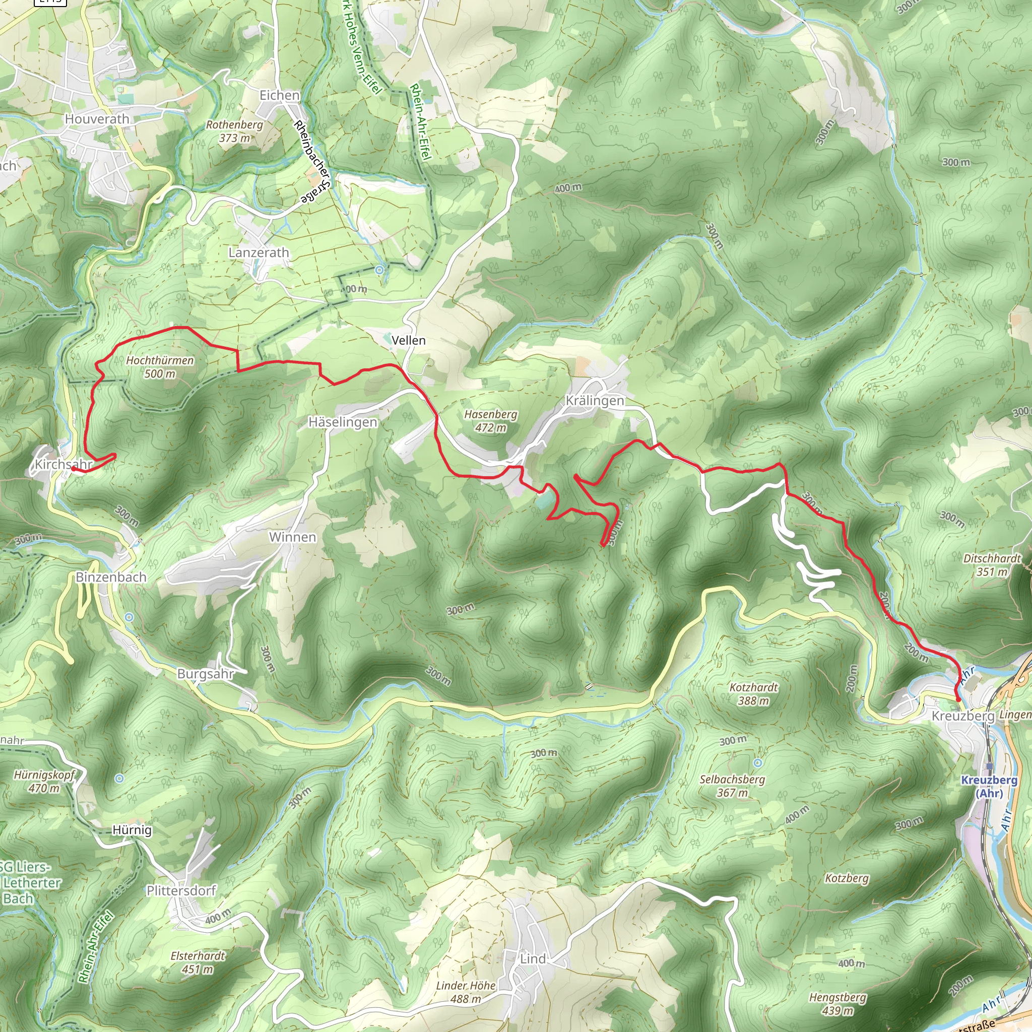 Kreuzberg to Kirchsahr via Gottfried Kinkel Weg mobile static map