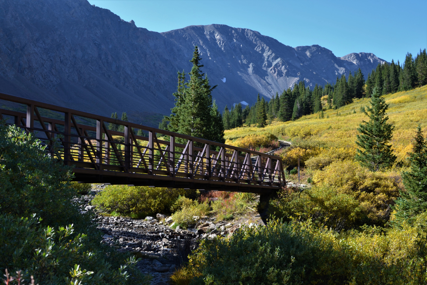 An image depicting the trail Torreys Peak and Grays Peak Trail and its surrounding area.