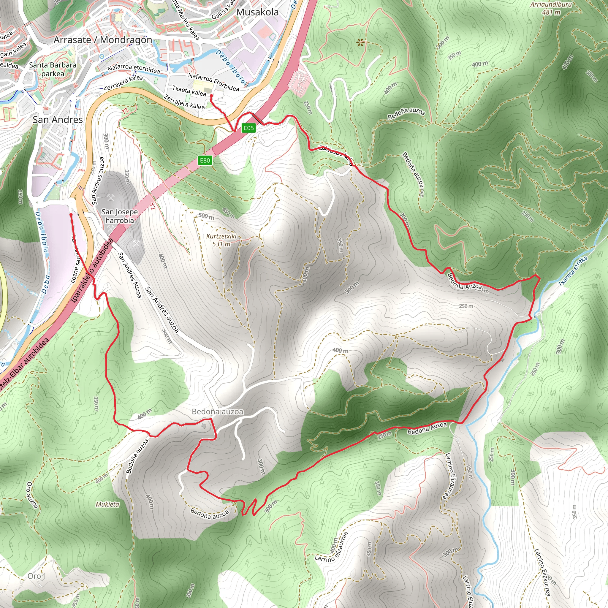 Erregebide-Bedona PR GI 91 mobile static map