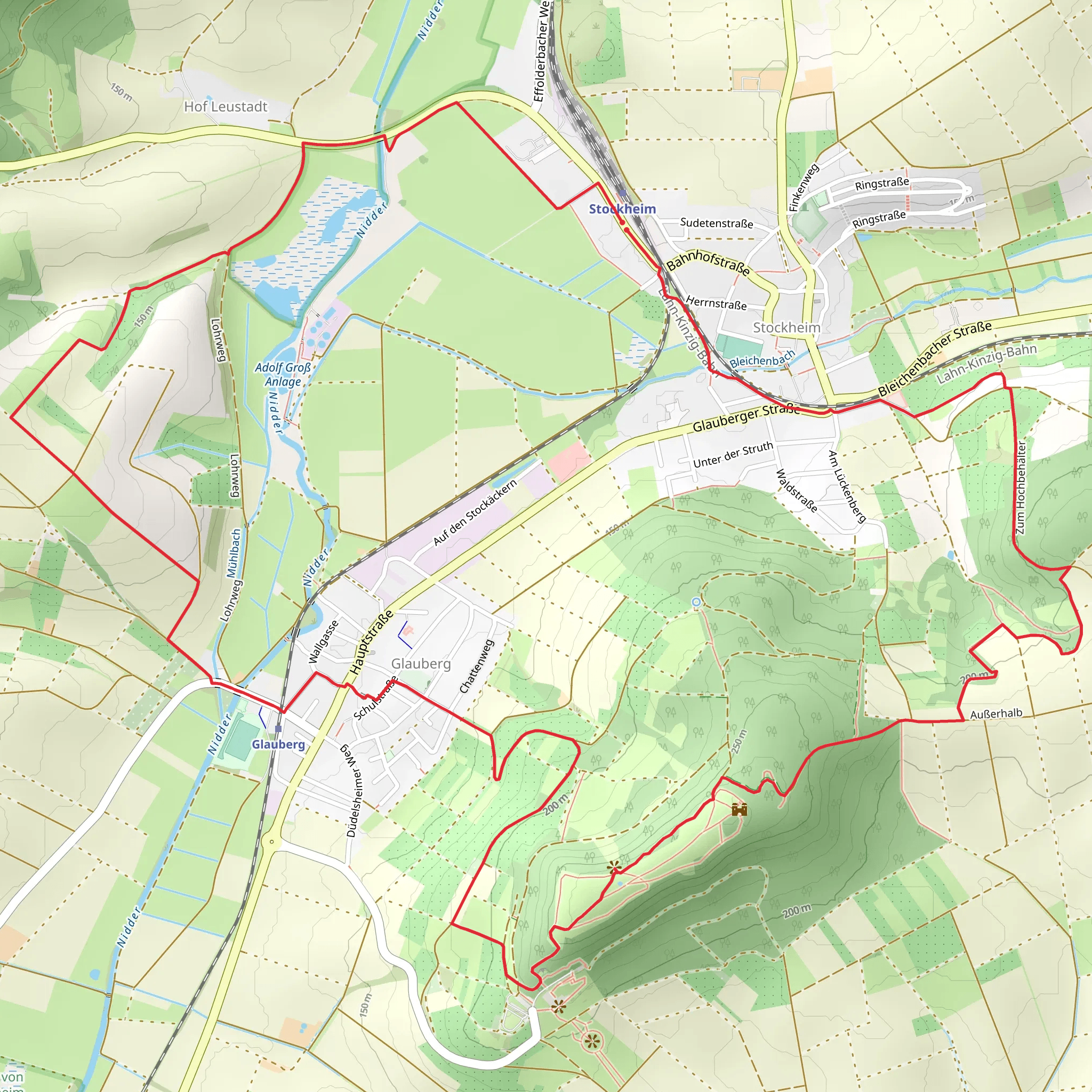 Buedingen Stockheim Weg and Wallfahrtsweg Loop mobile static map