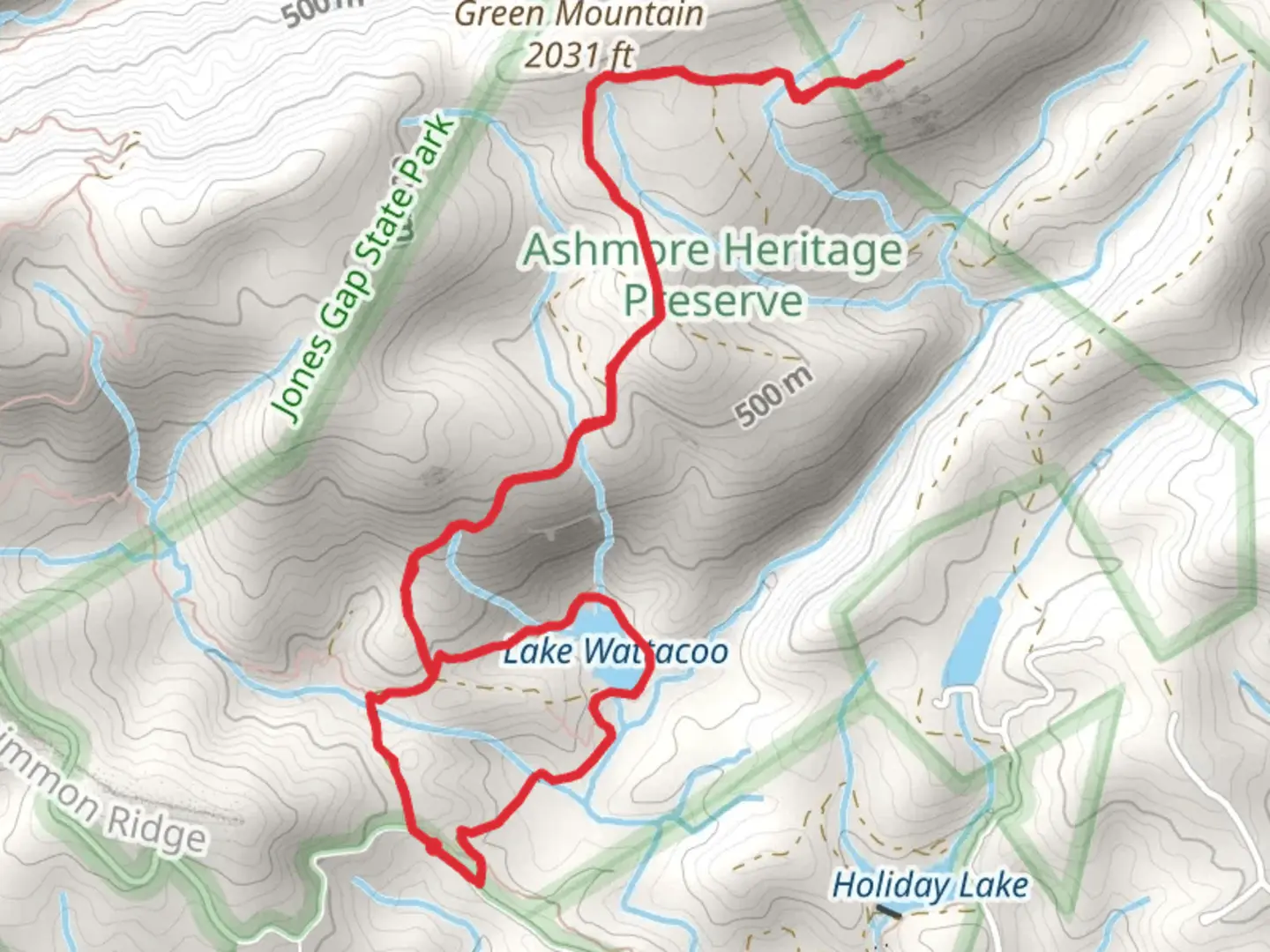 An image depicting the trail Lake Wattacoo and Green Mountain and its surrounding area.