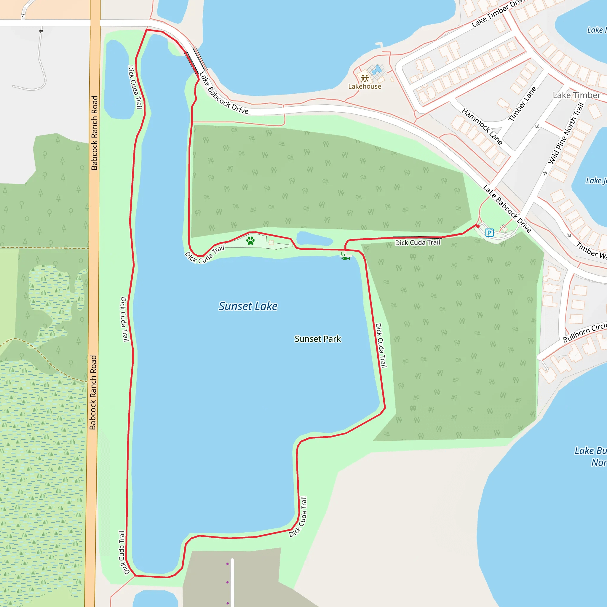 Sunset Lake Loop mobile static map